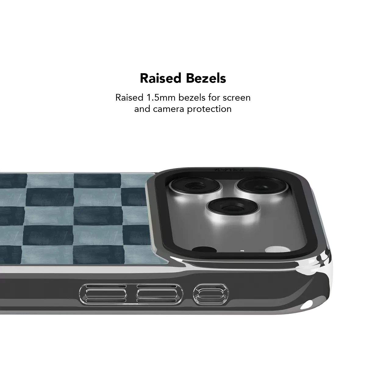 Marine Check | Navy Blue Checkered iPhone Case