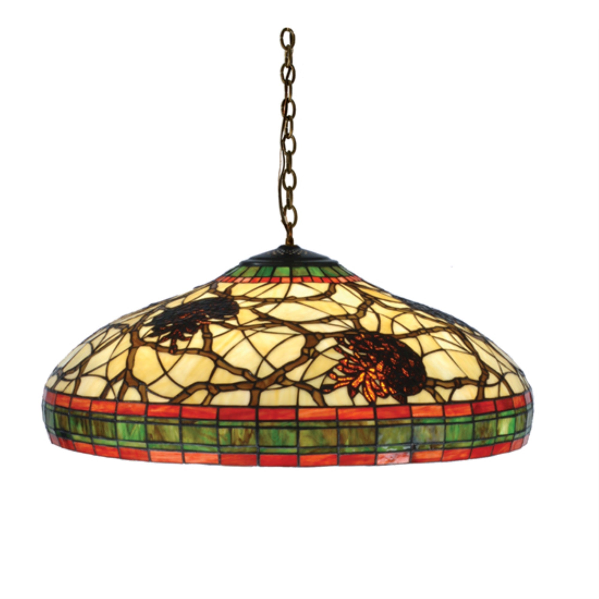 22 inch Wide Tiffany Pinecone Pendant
