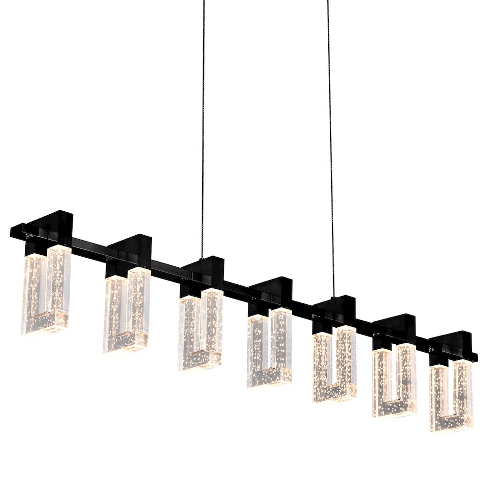 7-Light Pendant Lighting Height Adjustable Integrated Led Linear Chandelier
