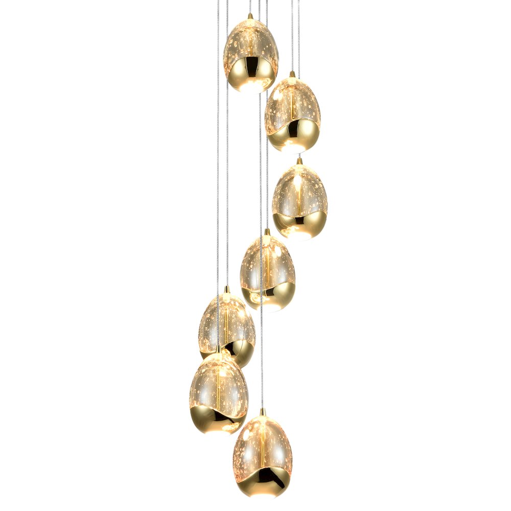 7-Light Pendant Lighting Height Adjustable Integrated Led Chandelier