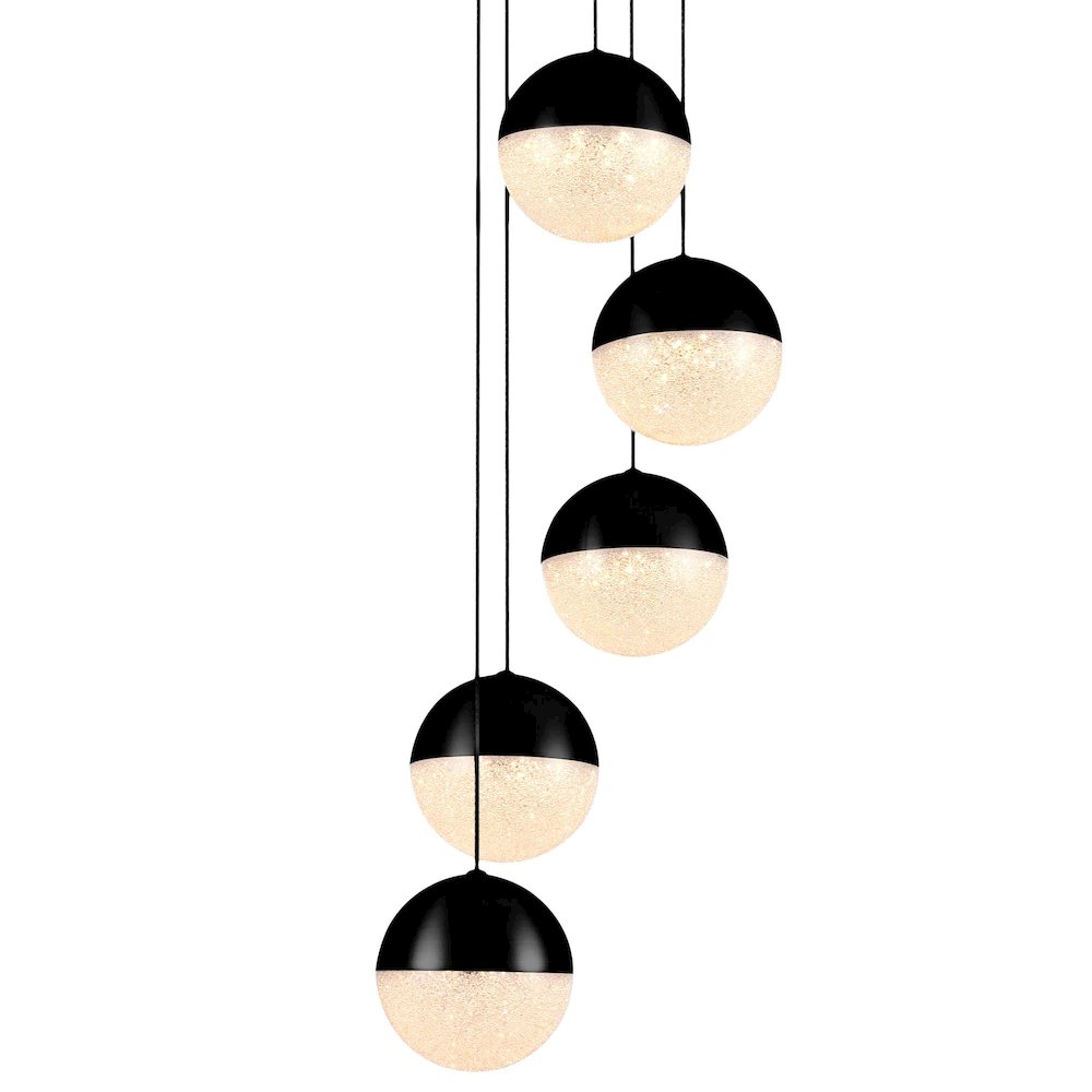 5-Light Pendant Lighting Height Adjustable Integrated Led Chandelier