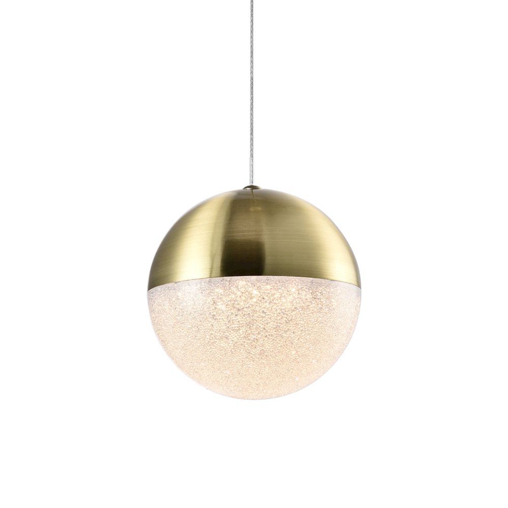 Vonn Lighting Ravello 5&quot; Led Pendant Light, Adjustable Brass Globe Shade, Etl Certified