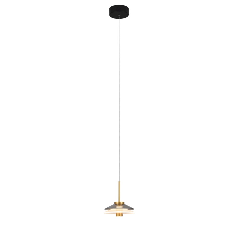 100-277V 1-Light Integrated Led Black Height Adjustable Pendant Lighting