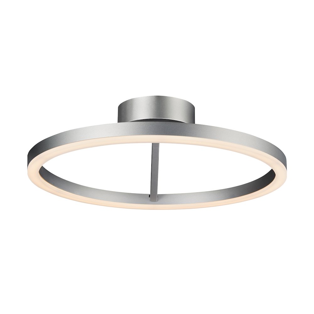 Integrated Led Ceiling Lighting Modern Circular Semi Flush In Silver