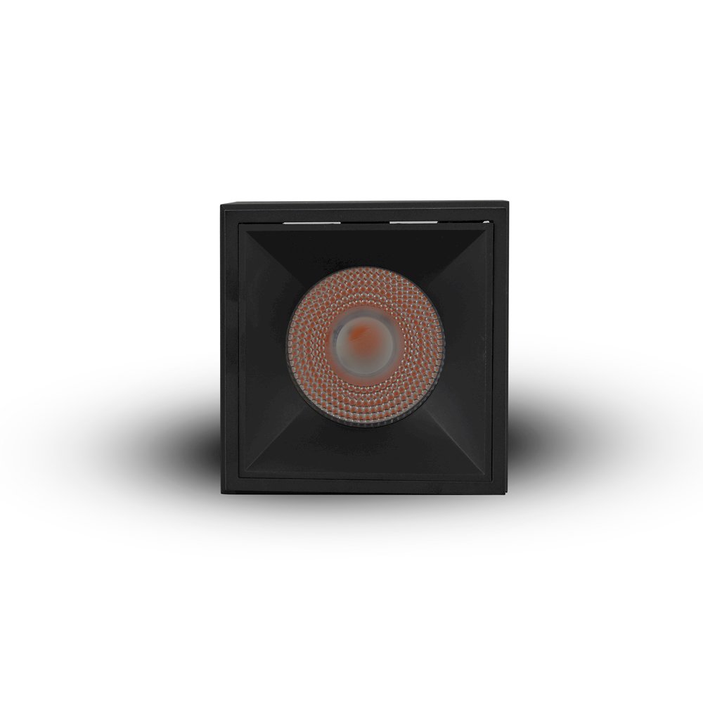 Square Led Surface Mounted Downlight, Stock Item Beam Angle 33, Black