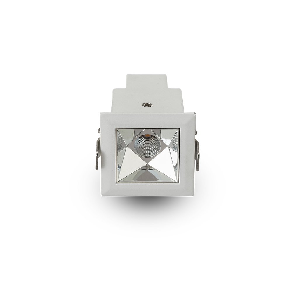 Vonn Lighting Rubik 1-Light Integrated Led 100-277V, Etl Certified, Commercial Grade Ic Rated, Fixed Recessed Downlight With Trim, Beam Angle 34, White, 1.75" L X 1.75" W X 2.25" H