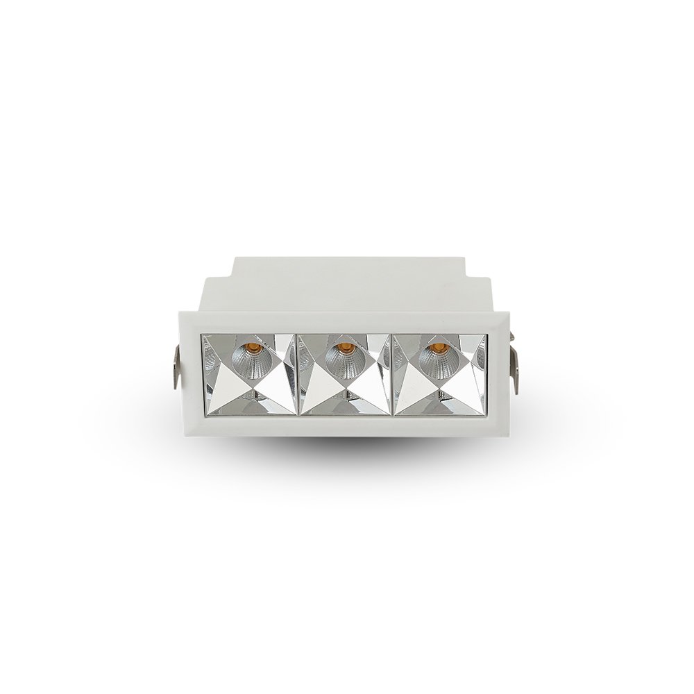 Vonn Lighting Rubik 3-Light Integrated Led 100-277V, Etl Certified, Commercial Grade Ic Rated, Fixed Recessed Downlight With Trim, Beam Angle 34, White, 4.25" L X 1.75" W X 2.25" H