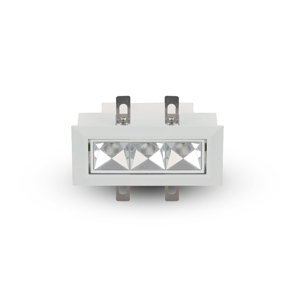 Vonn Lighting Rubik 3-Light Integrated Led Etl Certified Adjustable Recessed Downlight With Trim, Beam Angle 34, White