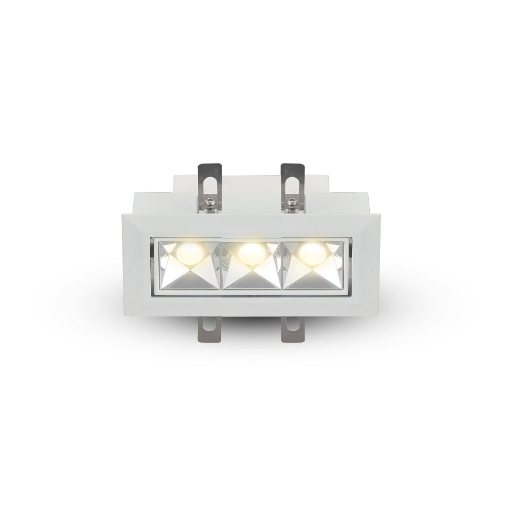 Vonn Lighting Rubik 3-Light Integrated Led Etl Certified Adjustable Recessed Downlight With Trim, Beam Angle 34, White