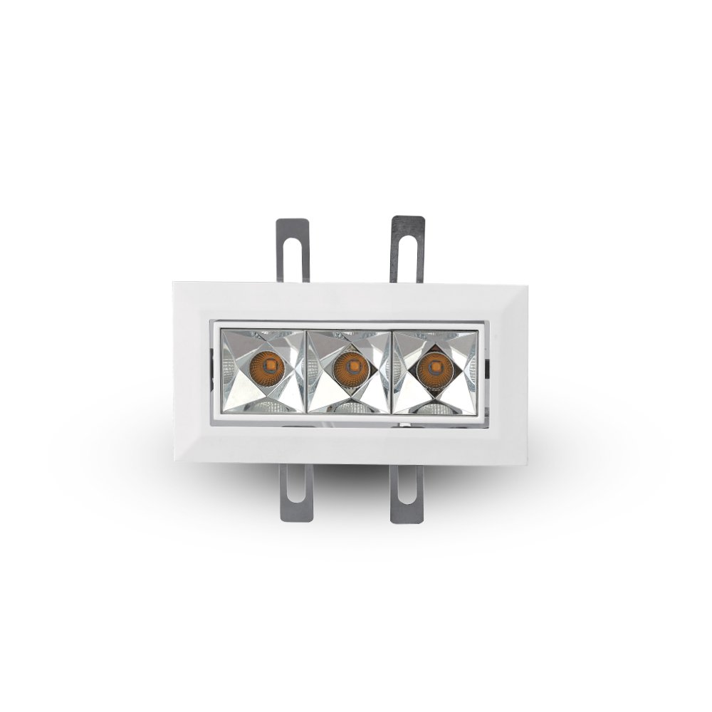 Vonn Lighting Rubik 3-Light Integrated Led Etl Certified Adjustable Recessed Downlight With Trim, Beam Angle 34, White