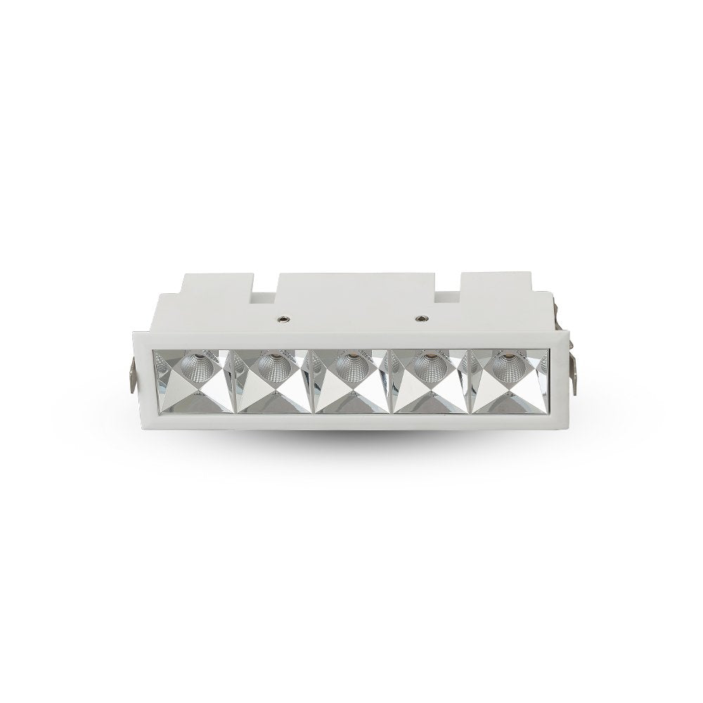 Vonn Lighting Rubik 5-Light Integrated Led 100-277V, Etl Certified, Commercial Grade Ic Rated, Fixed Recessed Downlight With Trim, Beam Angle 34, White, 6.5" L X 1.75" W X 2.25" H