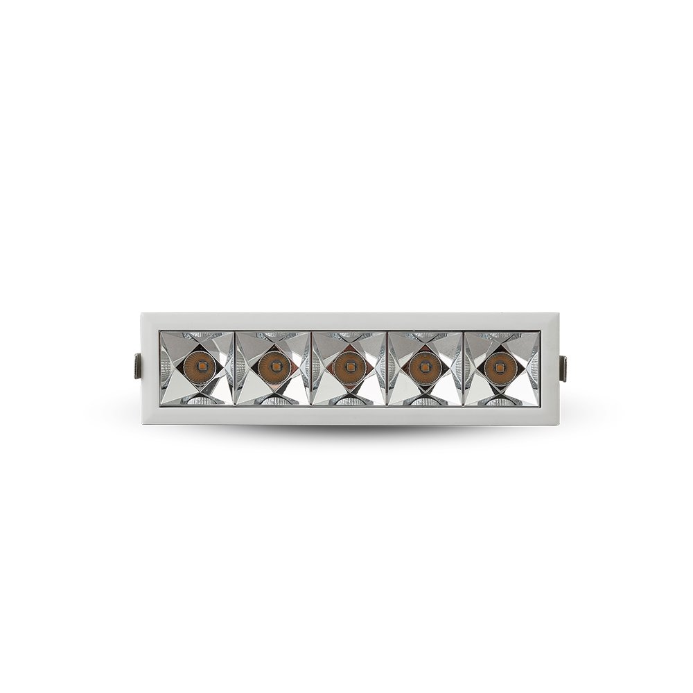 Vonn Lighting Rubik 5-Light Integrated Led 100-277V, Etl Certified, Commercial Grade Ic Rated, Fixed Recessed Downlight With Trim, Beam Angle 34, White, 6.5" L X 1.75" W X 2.25" H