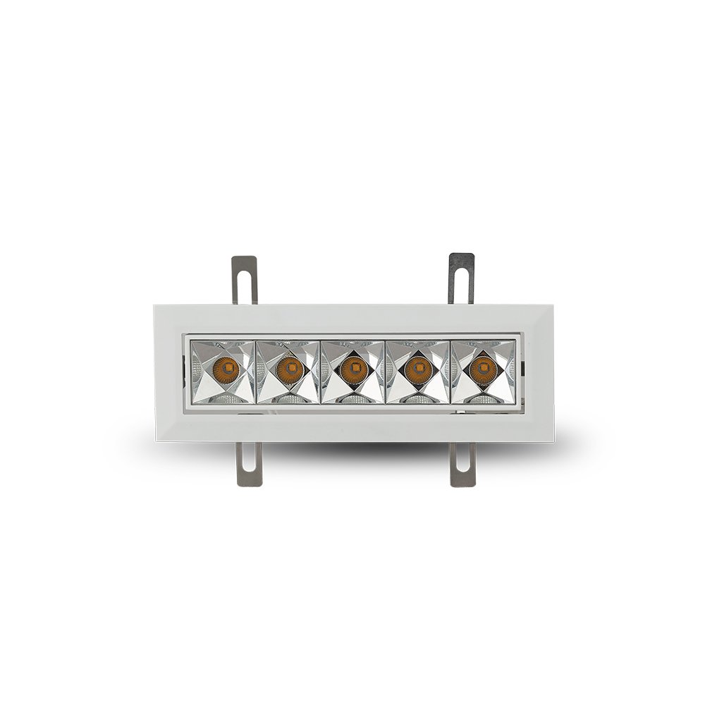 Vonn Lighting Rubik 5-Light Integrated Led Etl Certified Adjustable Recessed Downlight With Trim, Beam Angle 34, White