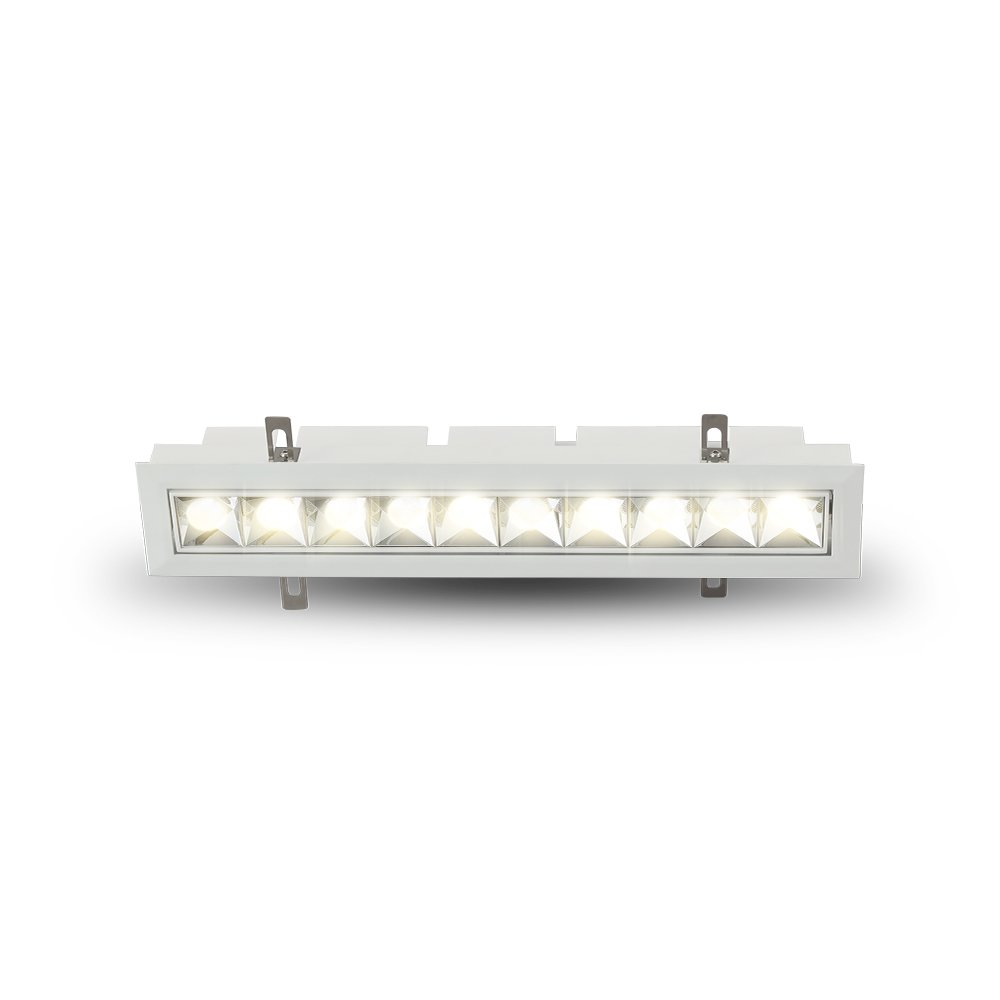 10 Lights Led Adjustable Recessed Downlight, Stock Item Beam Angle 34, White