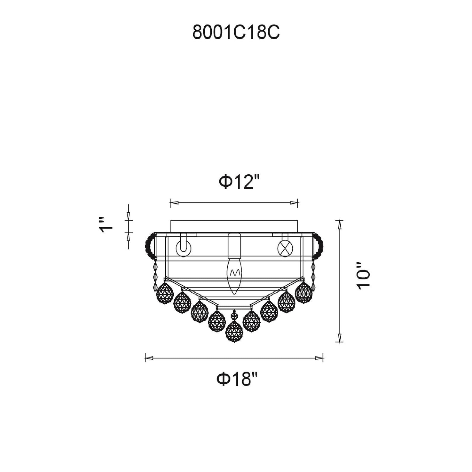 5 Light Flush Mount with Gold Finish