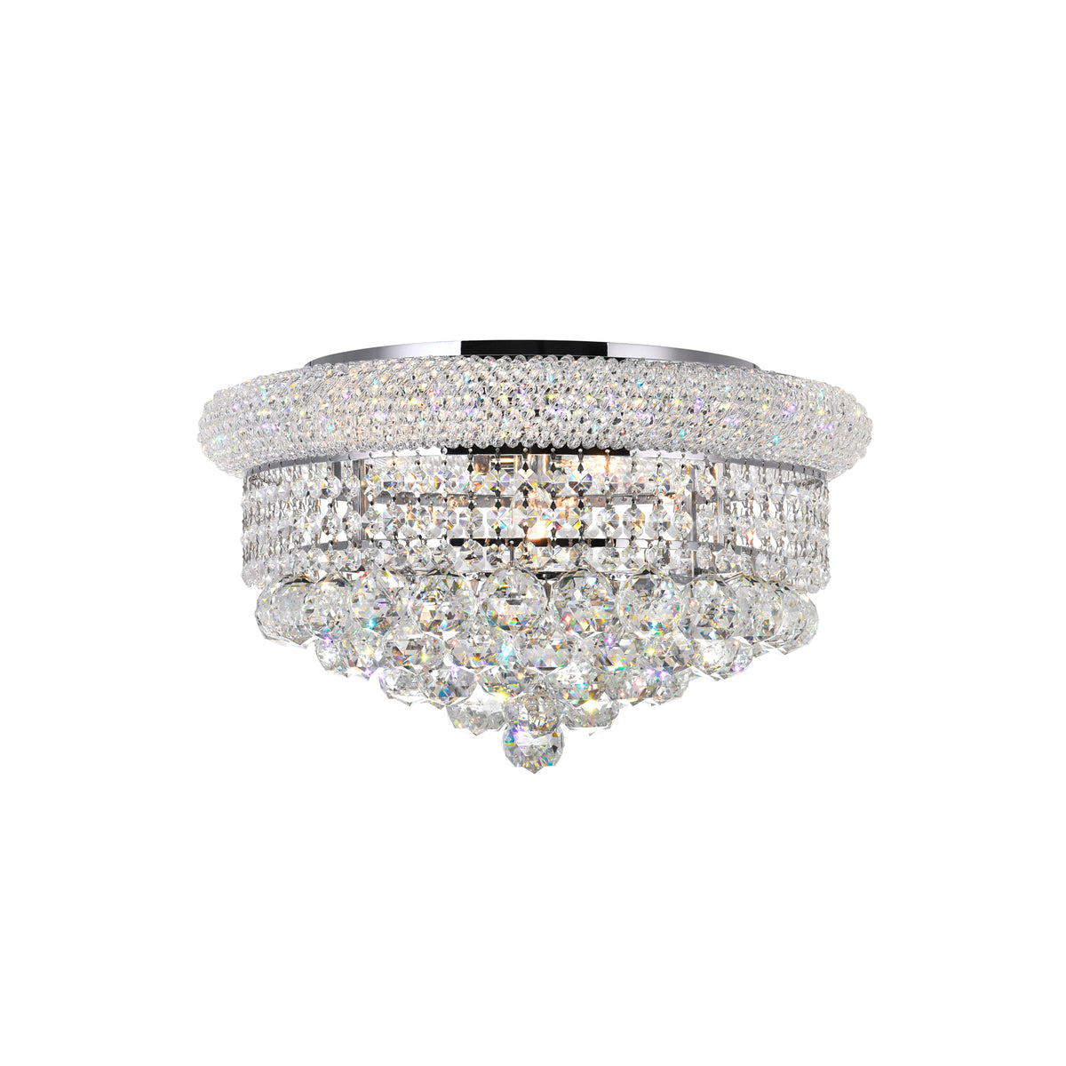 8 Light  Flush Mount with Chrome finish