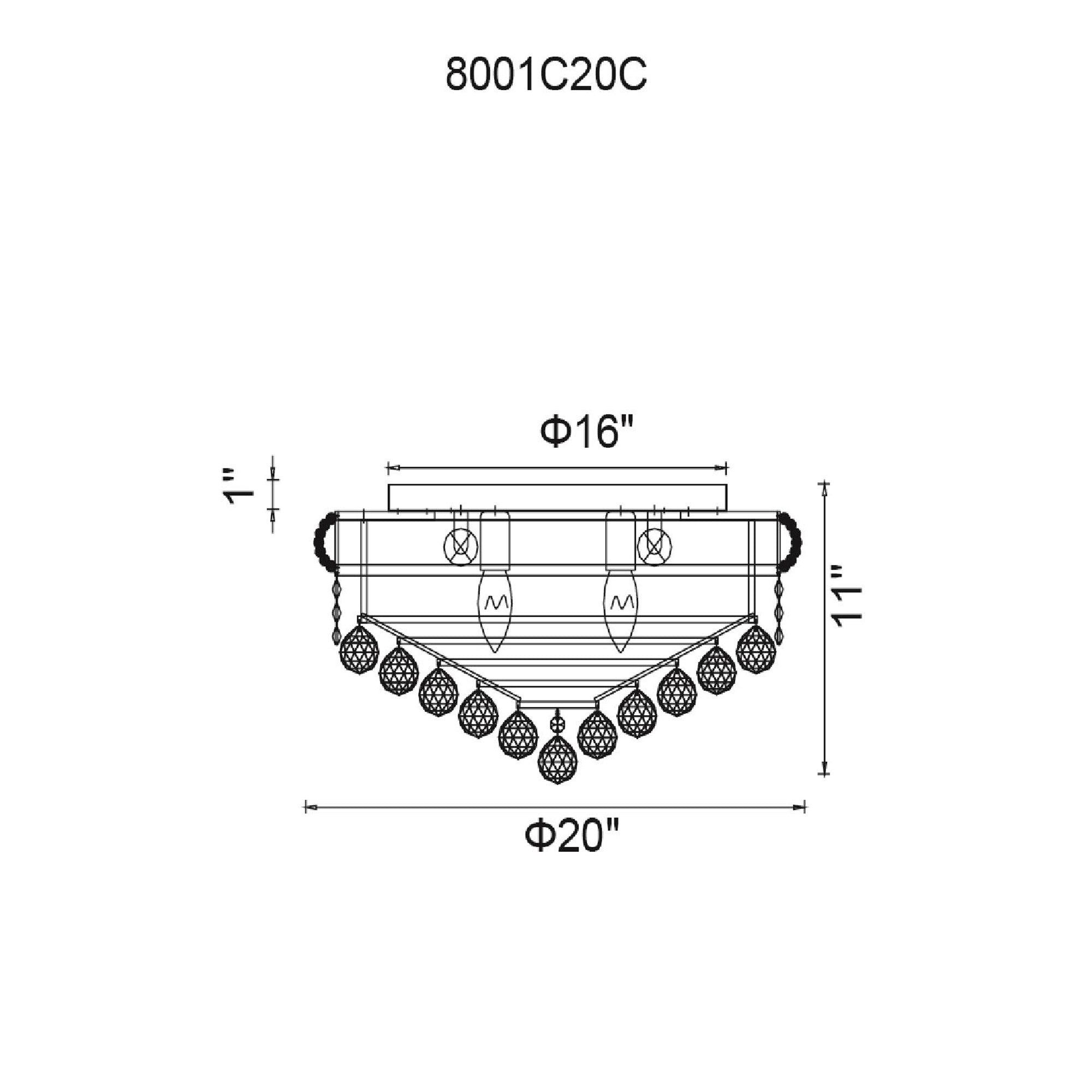 8 Light  Flush Mount with Gold finish
