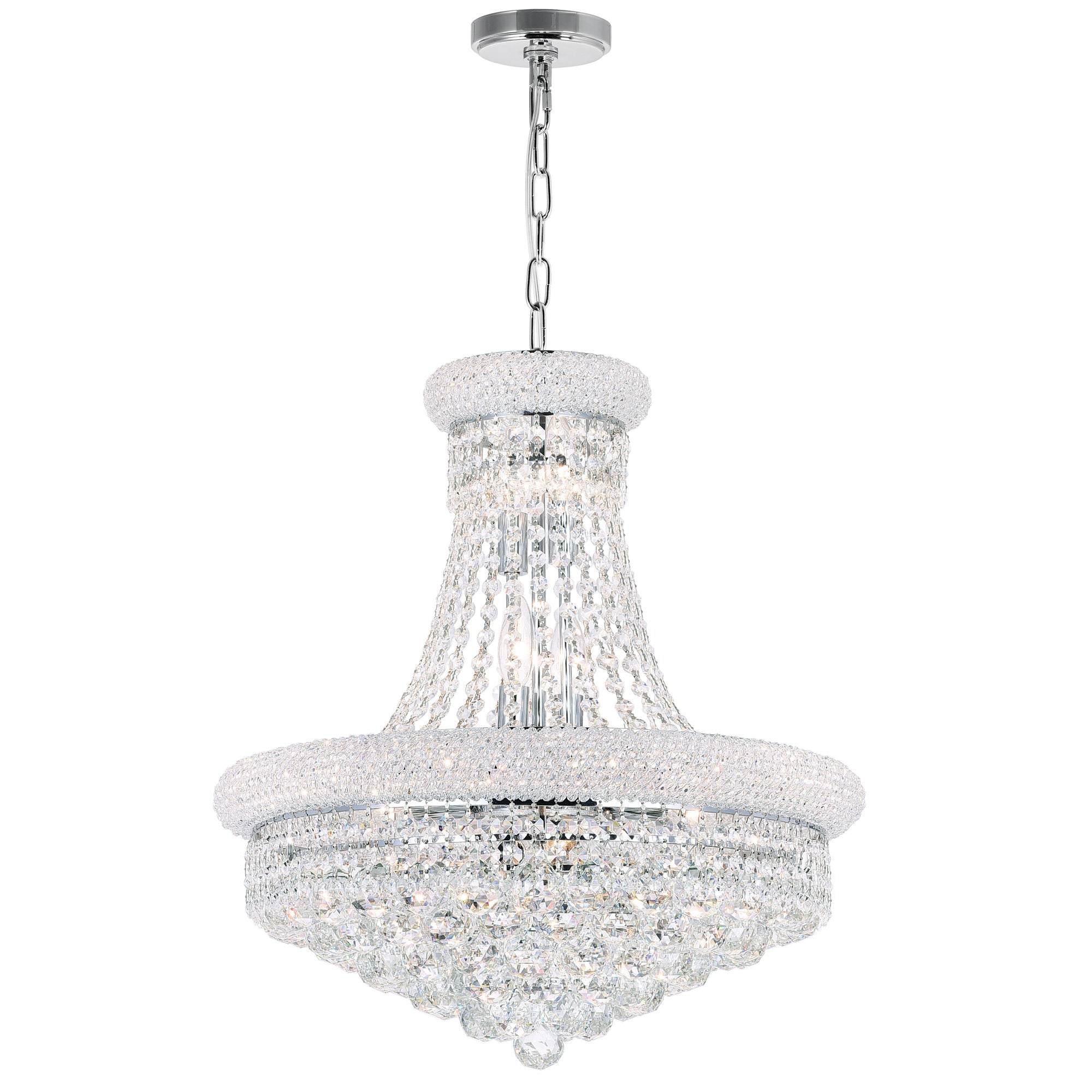 14 Light Down Chandelier with Chrome finish
