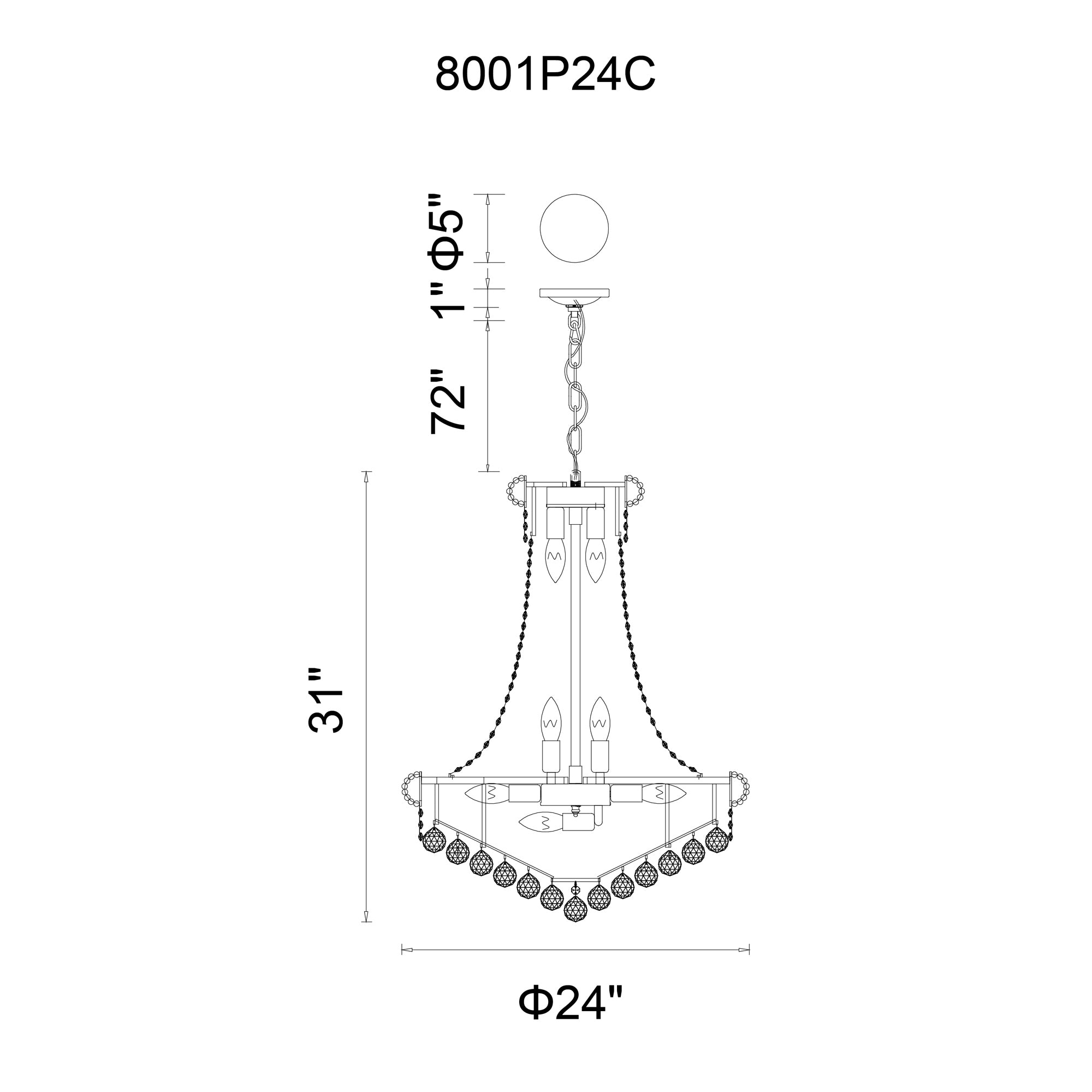 CWI Lighting Crystal Chandelier 17-Light E12 Bulb Base 24in Chrome Model 8001P24C for Dining Rooms Foyers Entryways