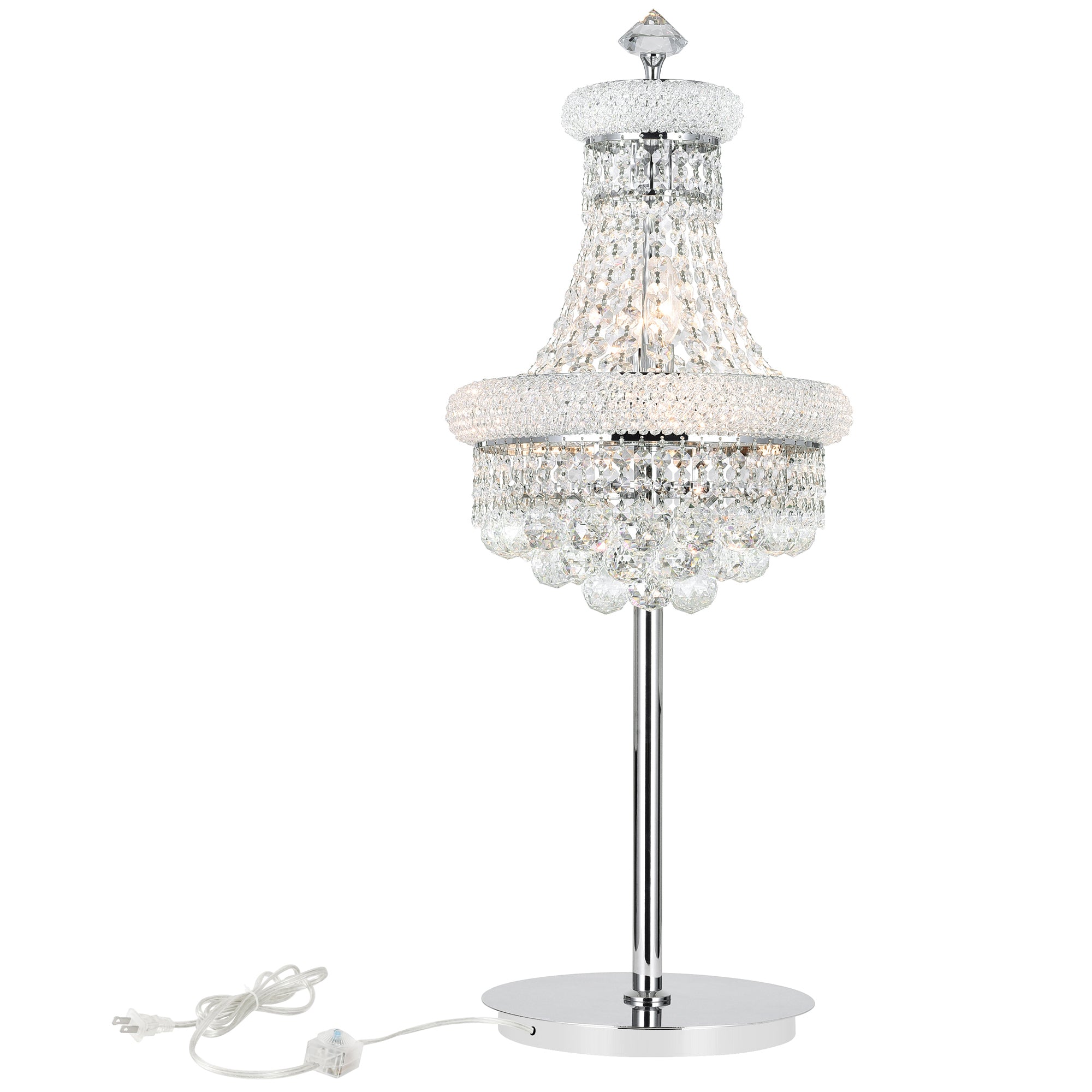 6 Light Table Lamp with Chrome finish