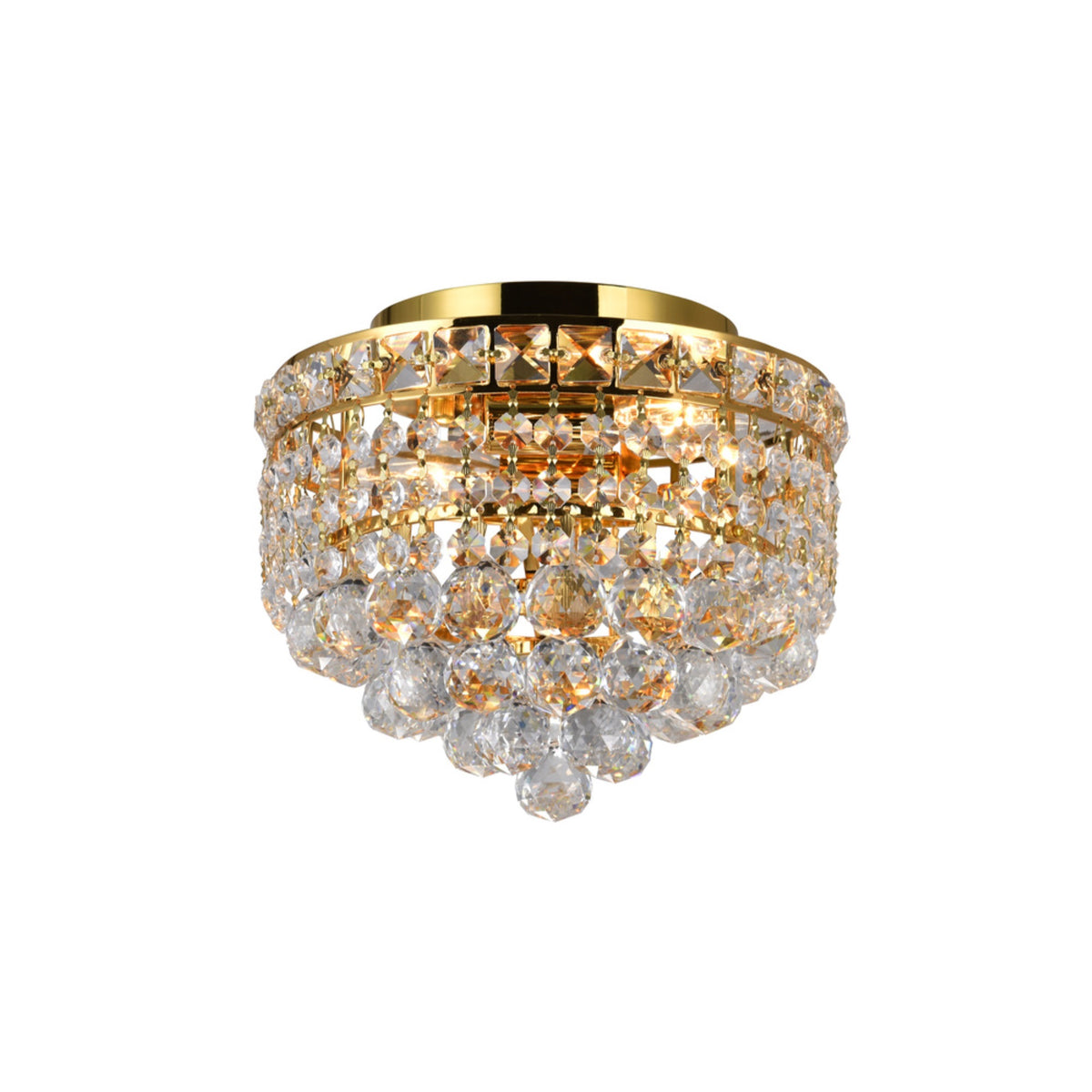 2 Light  Flush Mount with Gold finish