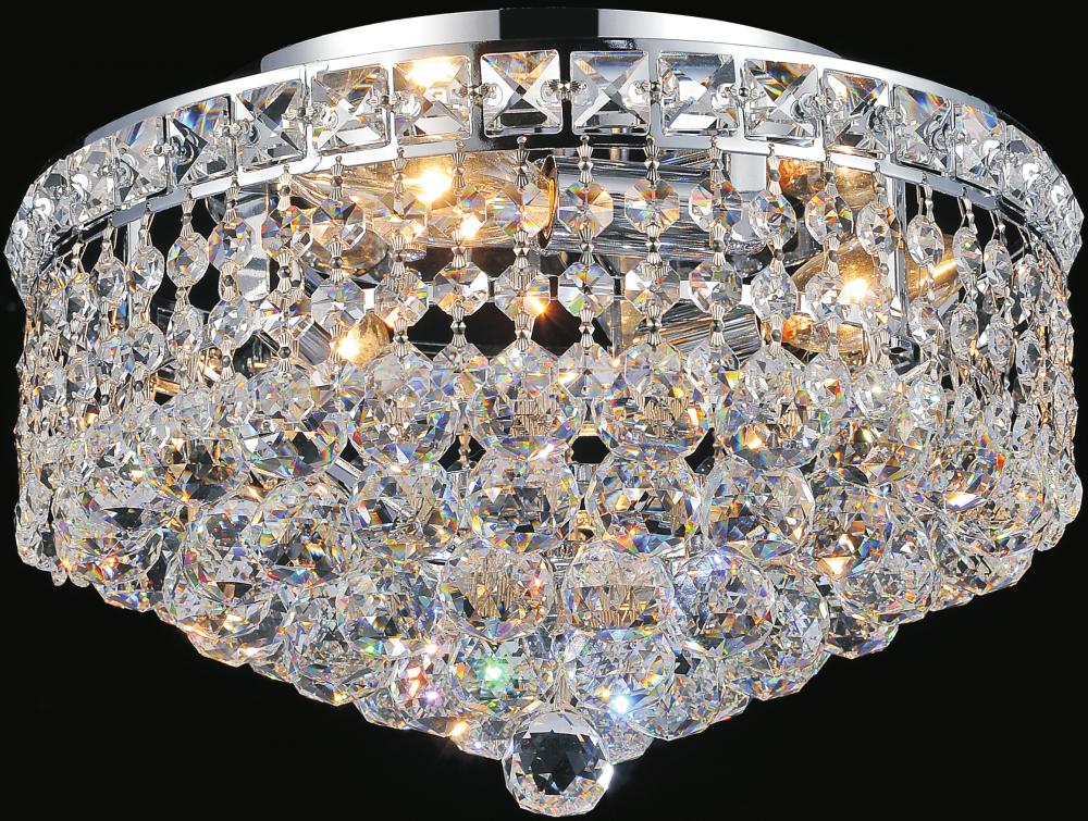 3 Light  Flush Mount with Chrome finish