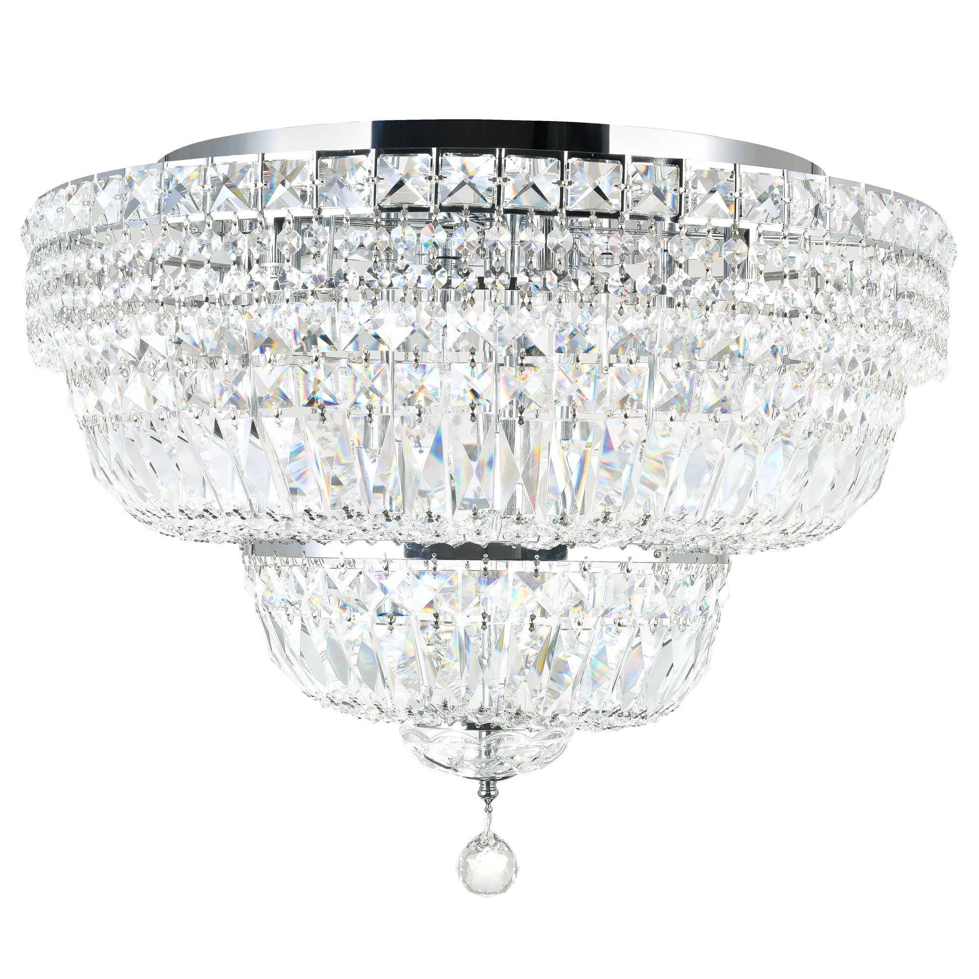 16 Light Bowl Flush Mount with Chrome finish