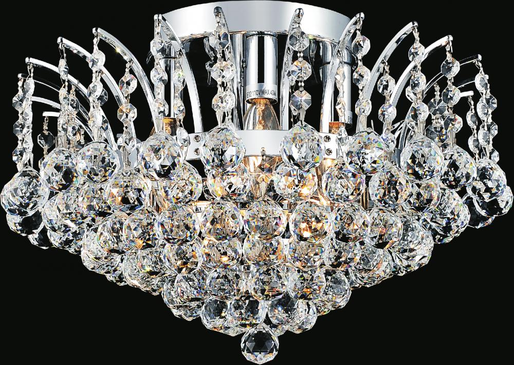 5 Light  Flush Mount with Chrome finish