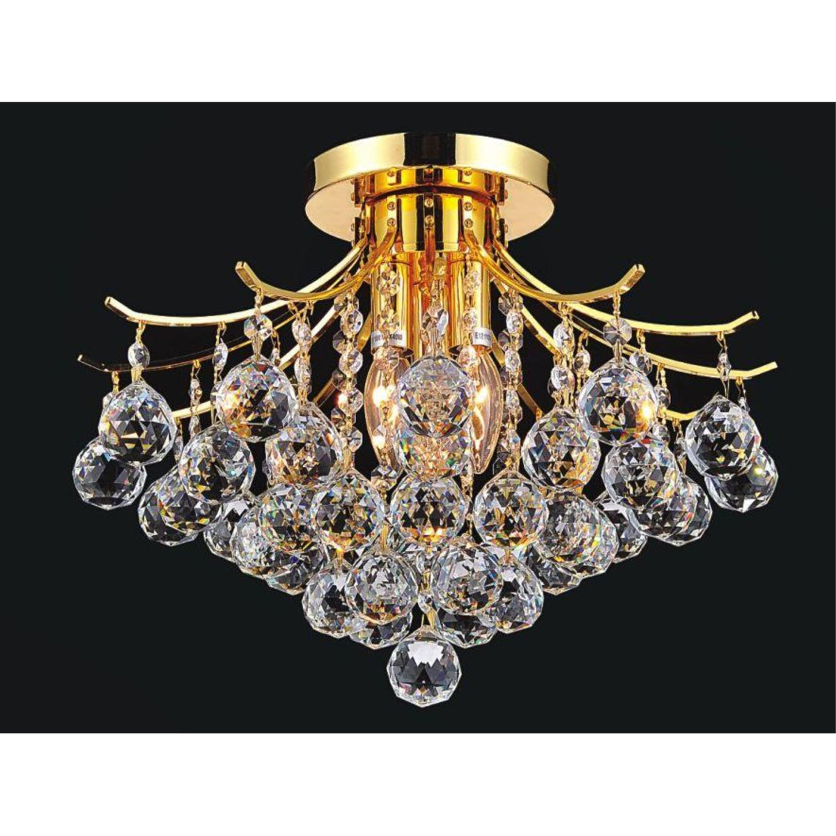 4 Light  Flush Mount with Gold finish