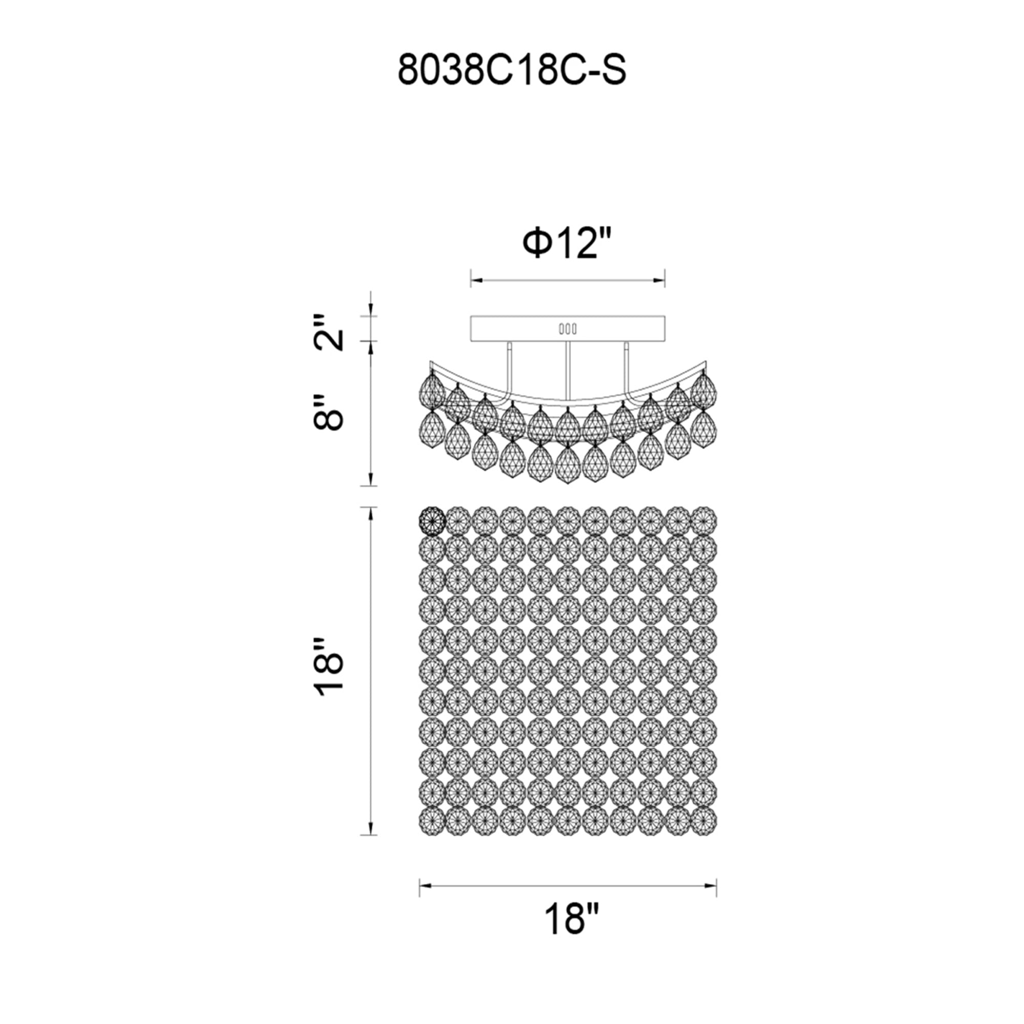 6 Light  Flush Mount with Chrome finish
