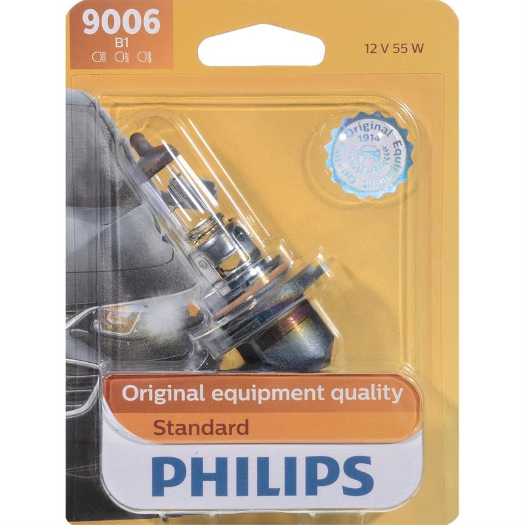 Philips 9006B1 9006 Standard Halogen Replacement Headlight Bulb, Pack Of 1