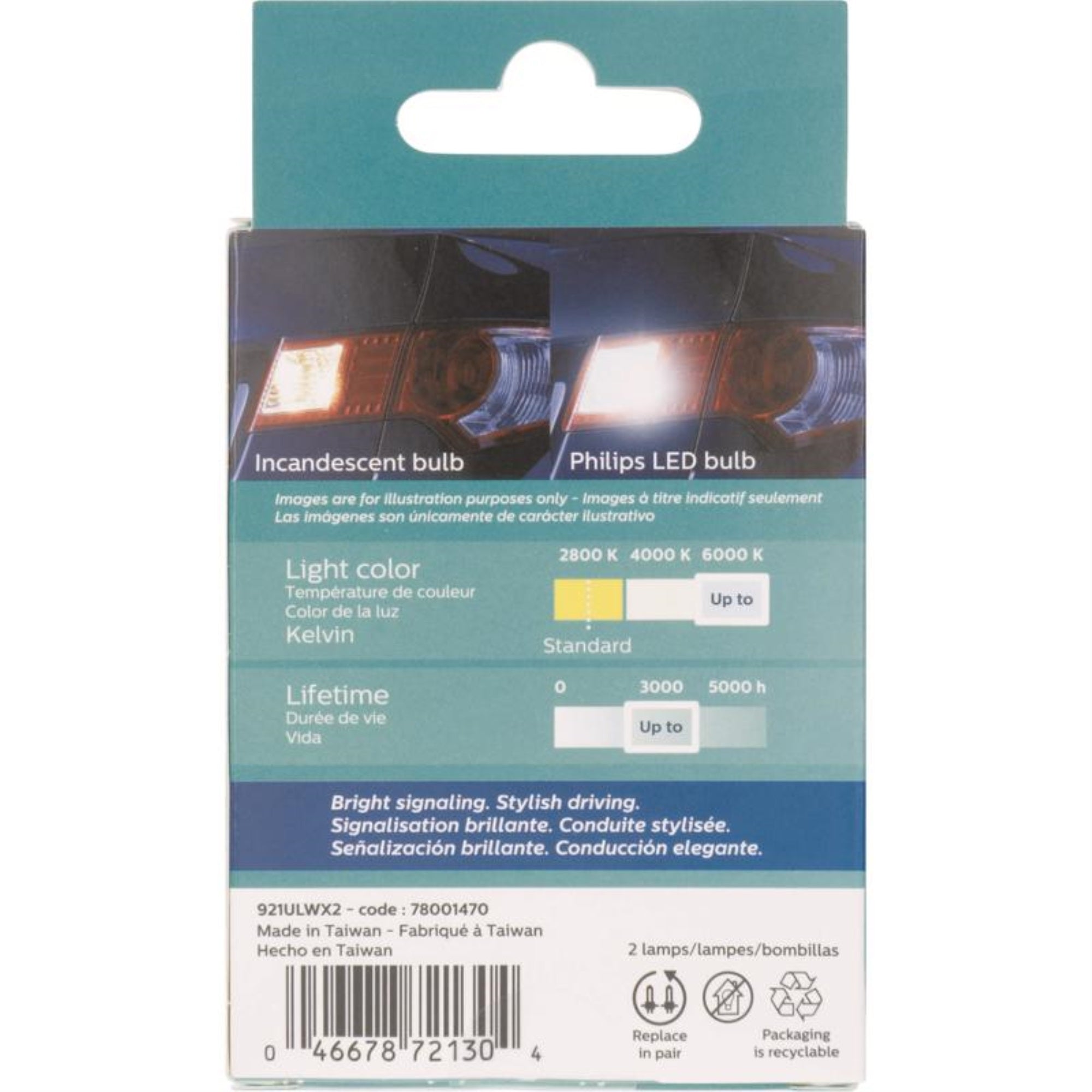 Philips Automotive Lighting 921Wled Ultinon Led Bulb (White), 2 Pack