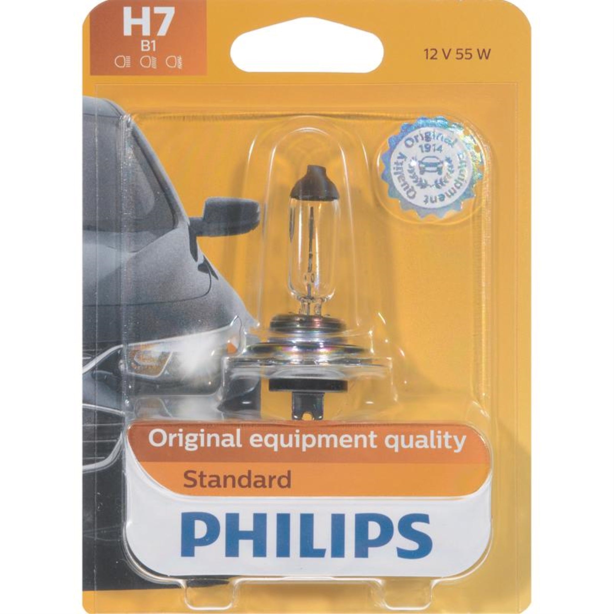 Philips 12972B1 H7 Standard Halogen Replacement Headlight Bulb, 1 Pack