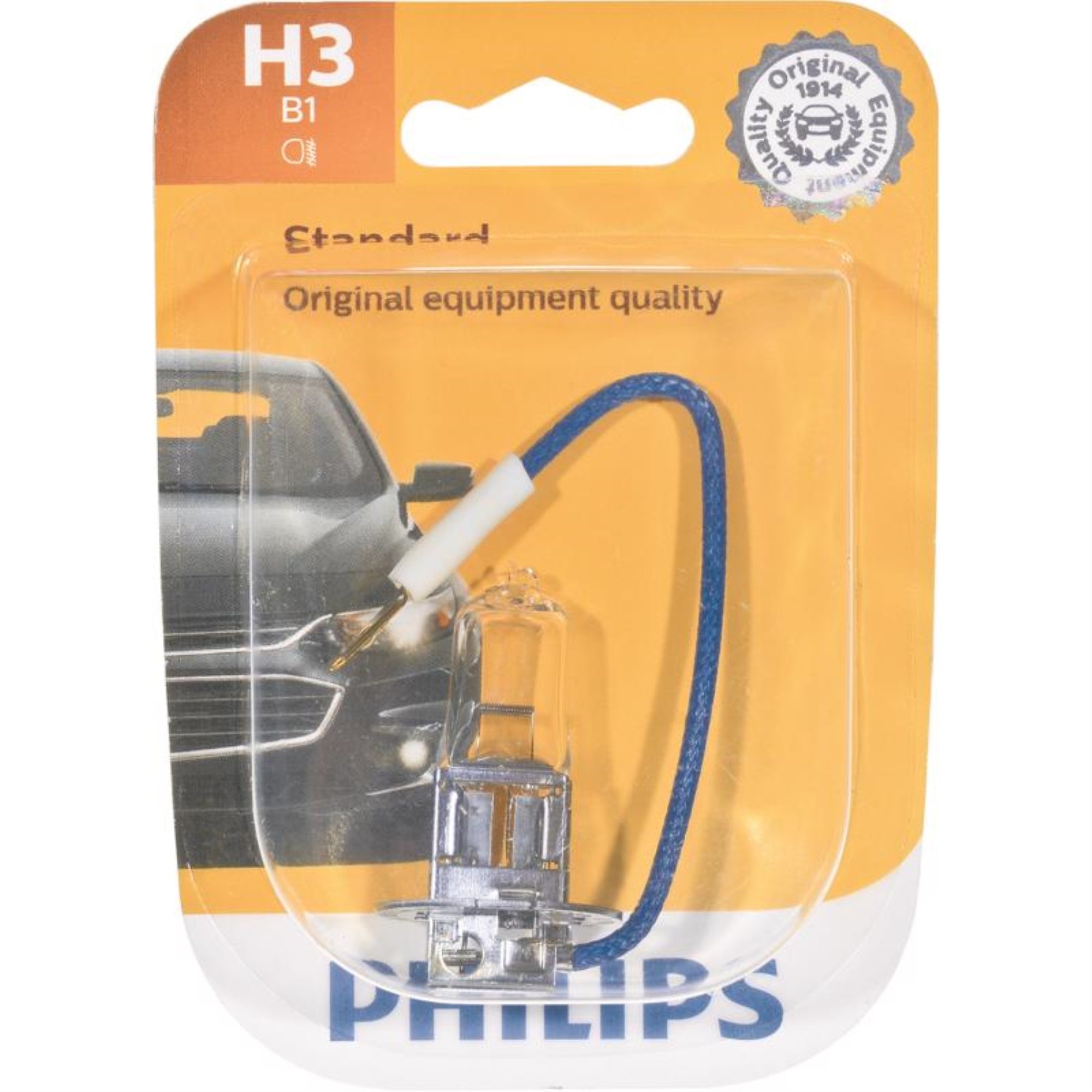 Philips H3 Standard Halogen Replacement Headlight Bulb, 1 Pack
