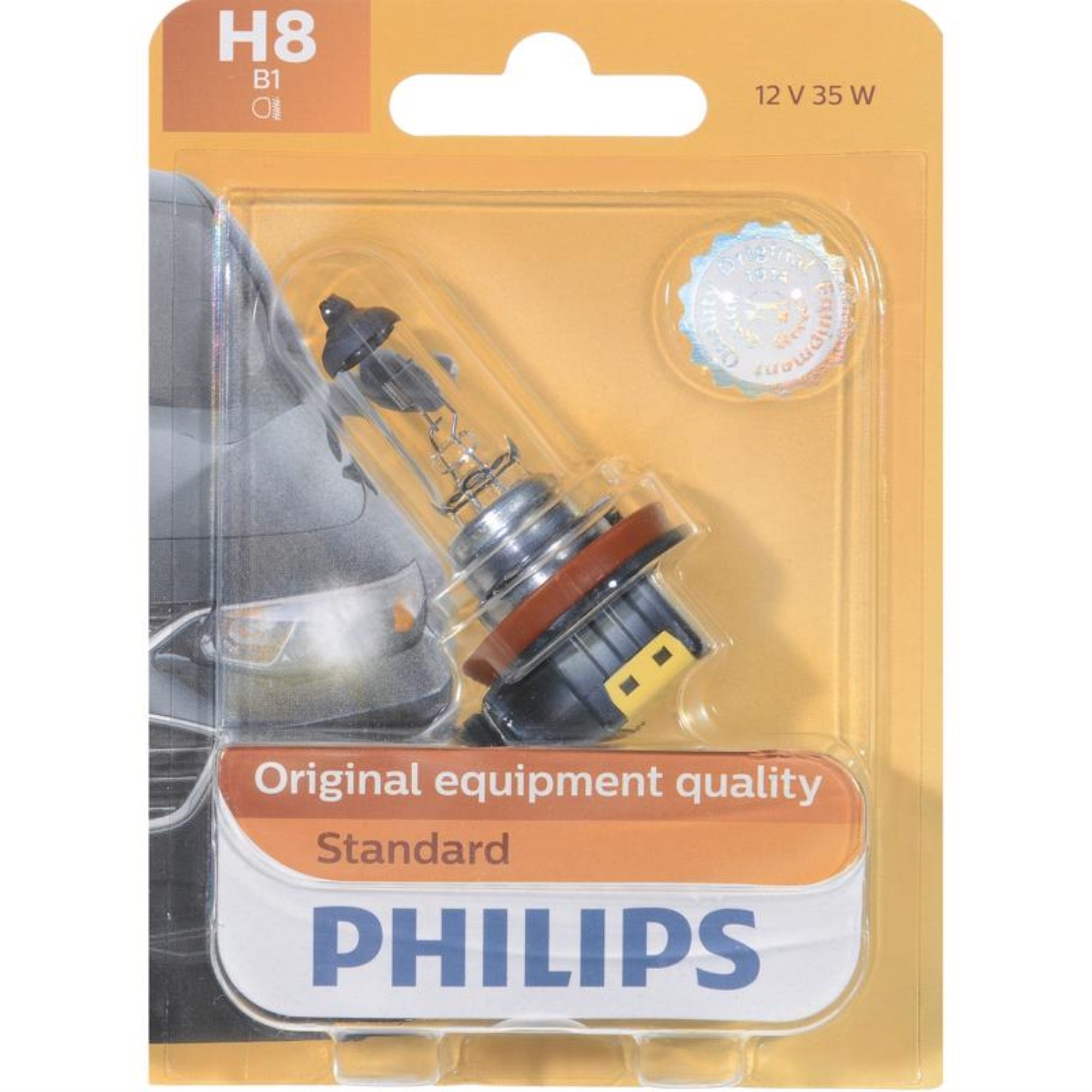 Philips 12360B1 H8 Standard Halogen Replacement Headlight Bulb, 1 Pack