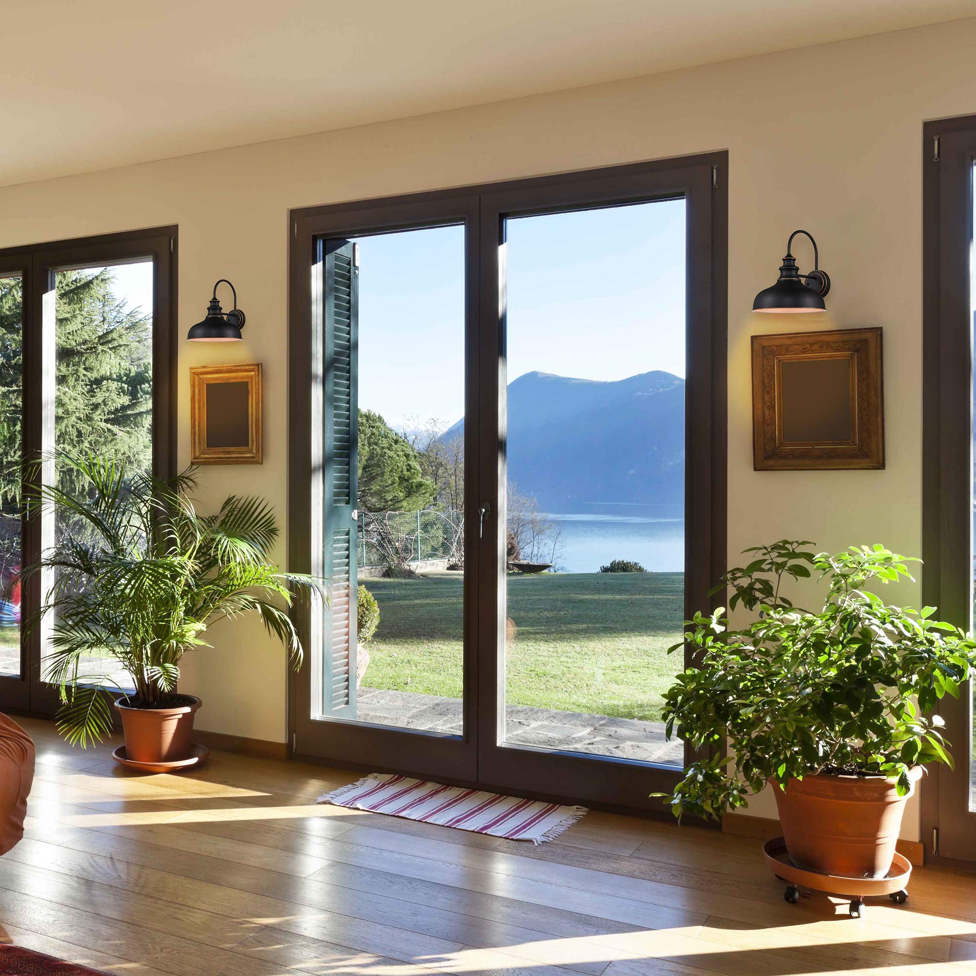 Zeyu Farmhouse Gooseneck Barn Light, Wall Sconce Lighting 11 Inches, Black Finish, 02A390 Rob