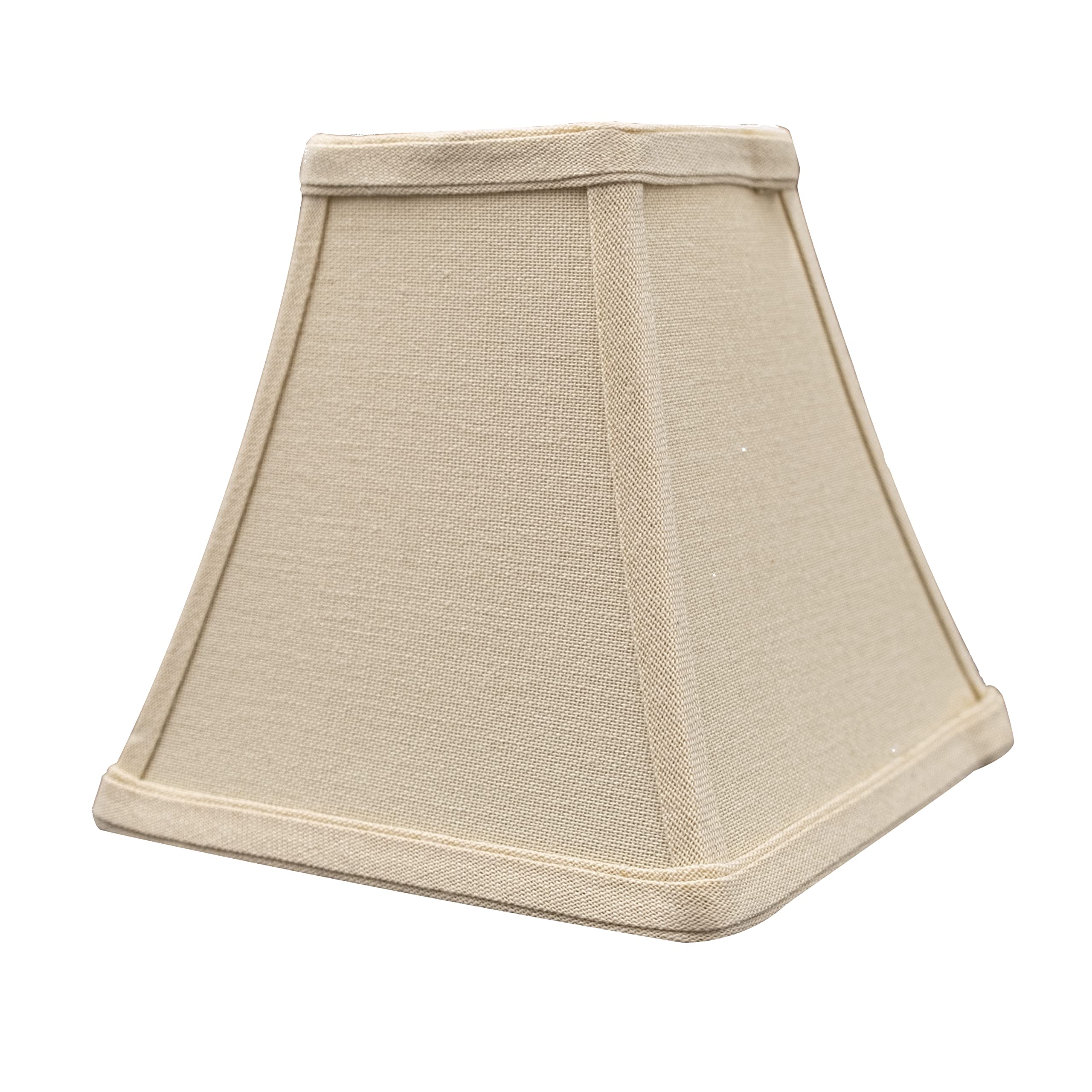 Upgradelights Square Bell Chandelier Lampshade, 6 Inch, Beige Linen