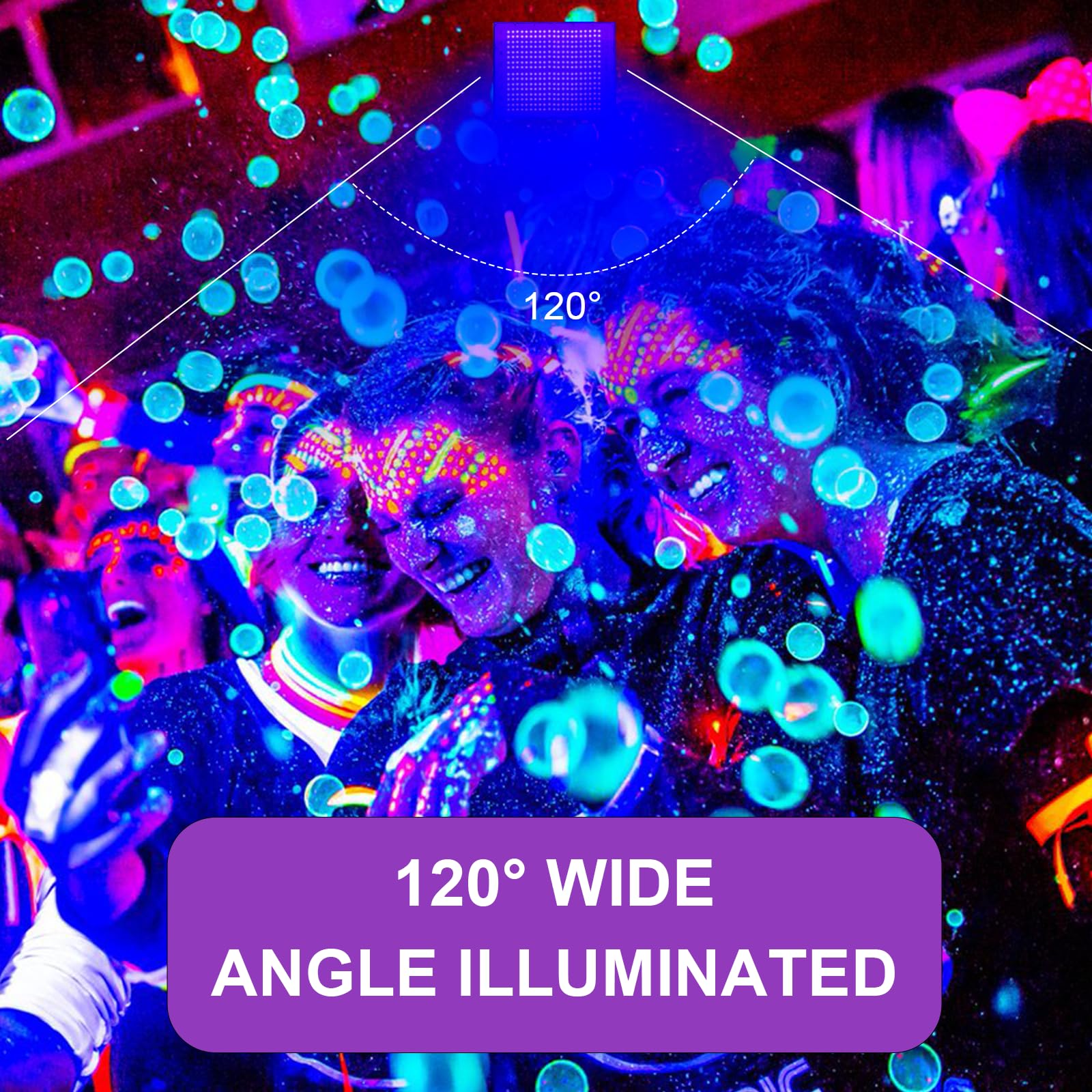 Indmird 300W Black Light Flood Light with Plug & Switch for Parties, Halloween & Stage Lighting - Aluminum, Black