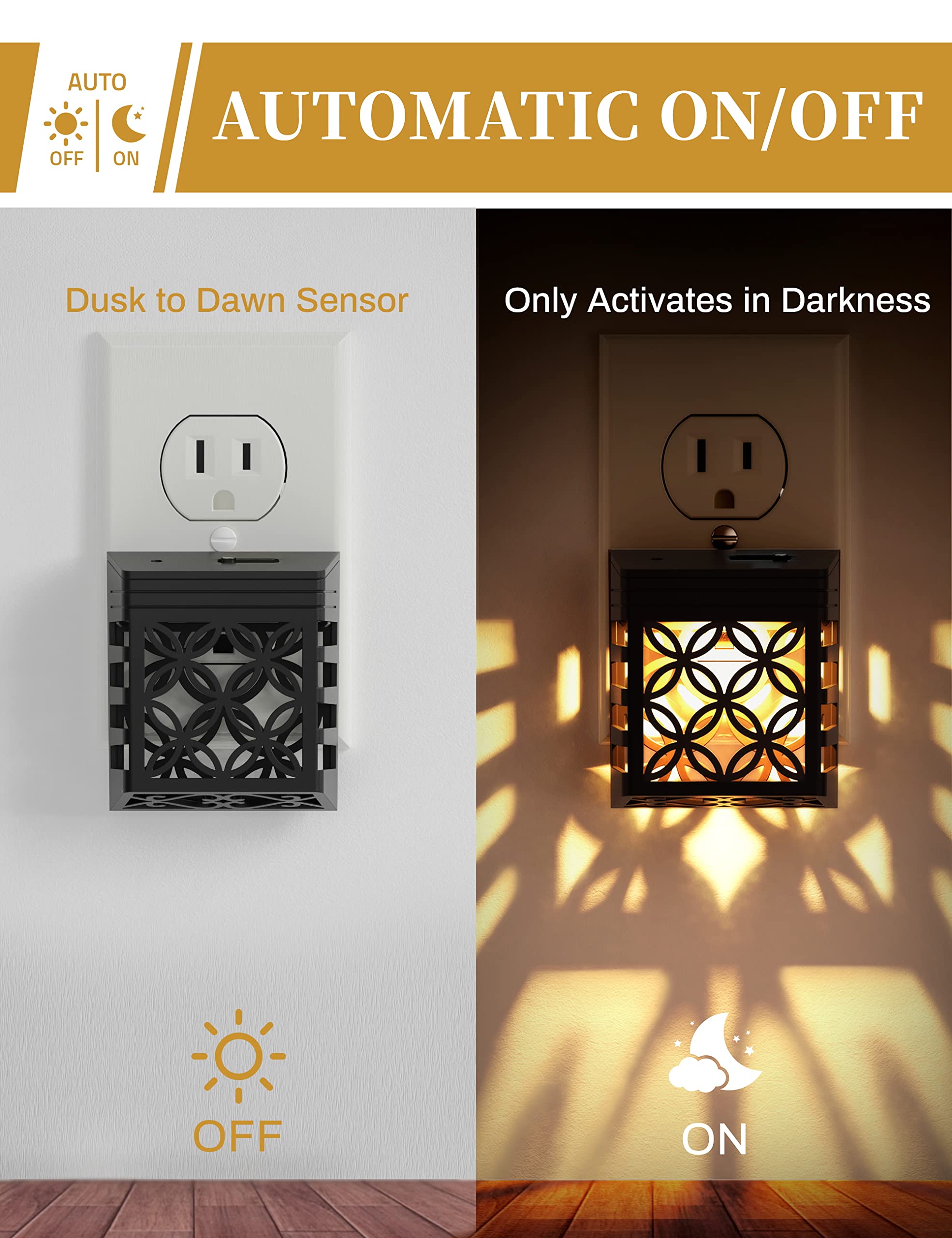 Doresshop Plug In Night Lights [2 Pack], Night Lights, Night Lights Plug Into Wall, Dusk To Dawn Sensor, Adjustable Brightness,