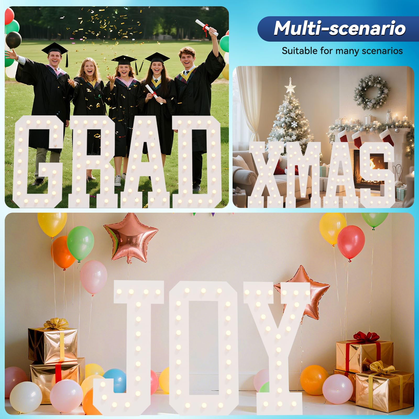 4Ft Marquee Light Up Letters  Marquee Letters Y  Pre-Cut Foam Board Set Can Be Used For Birthday Party Grad Prom Party Decoration Wedding Event Baby Shower