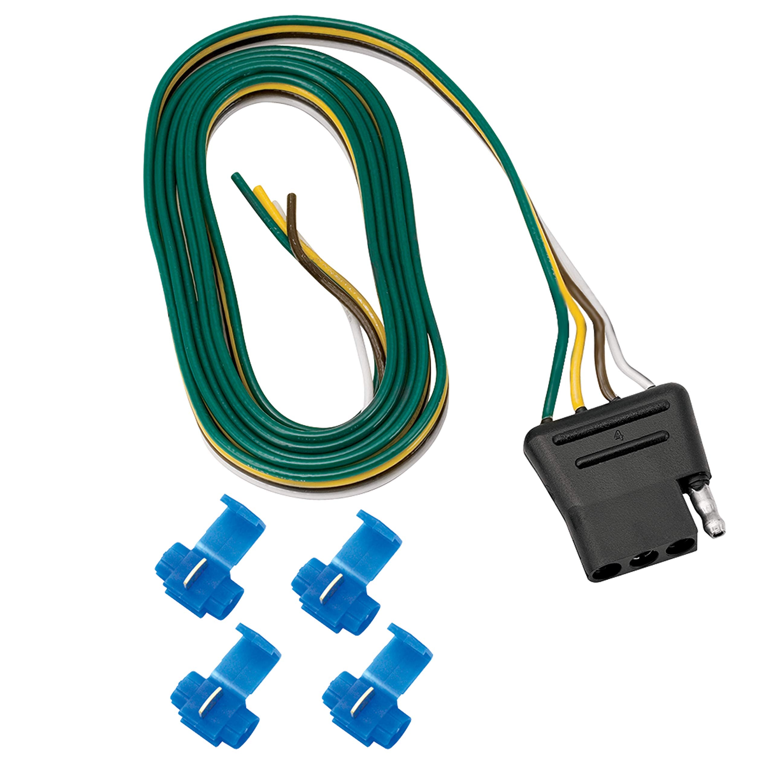 Reese Tow Ready 118001 Wiring Connector, 4-Way Flat Vehicle End, 48 in. Length Wire