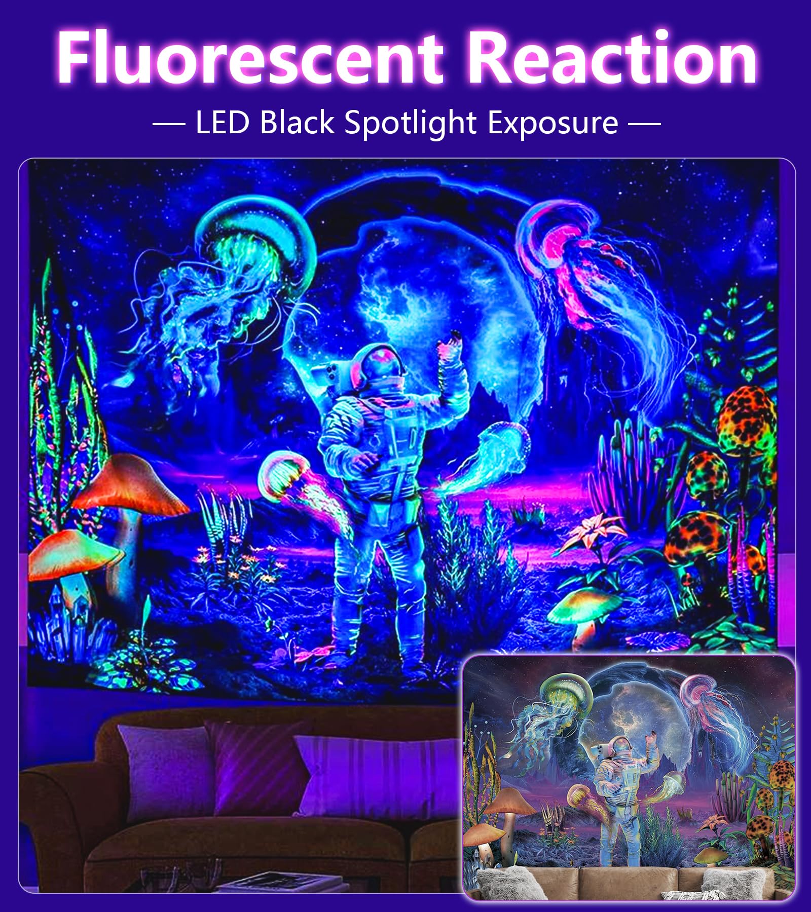 Sunvie 10W Led Black Light Spotlight - Waterproof Purple Light For Halloween & Glow Parties, 2-Pack