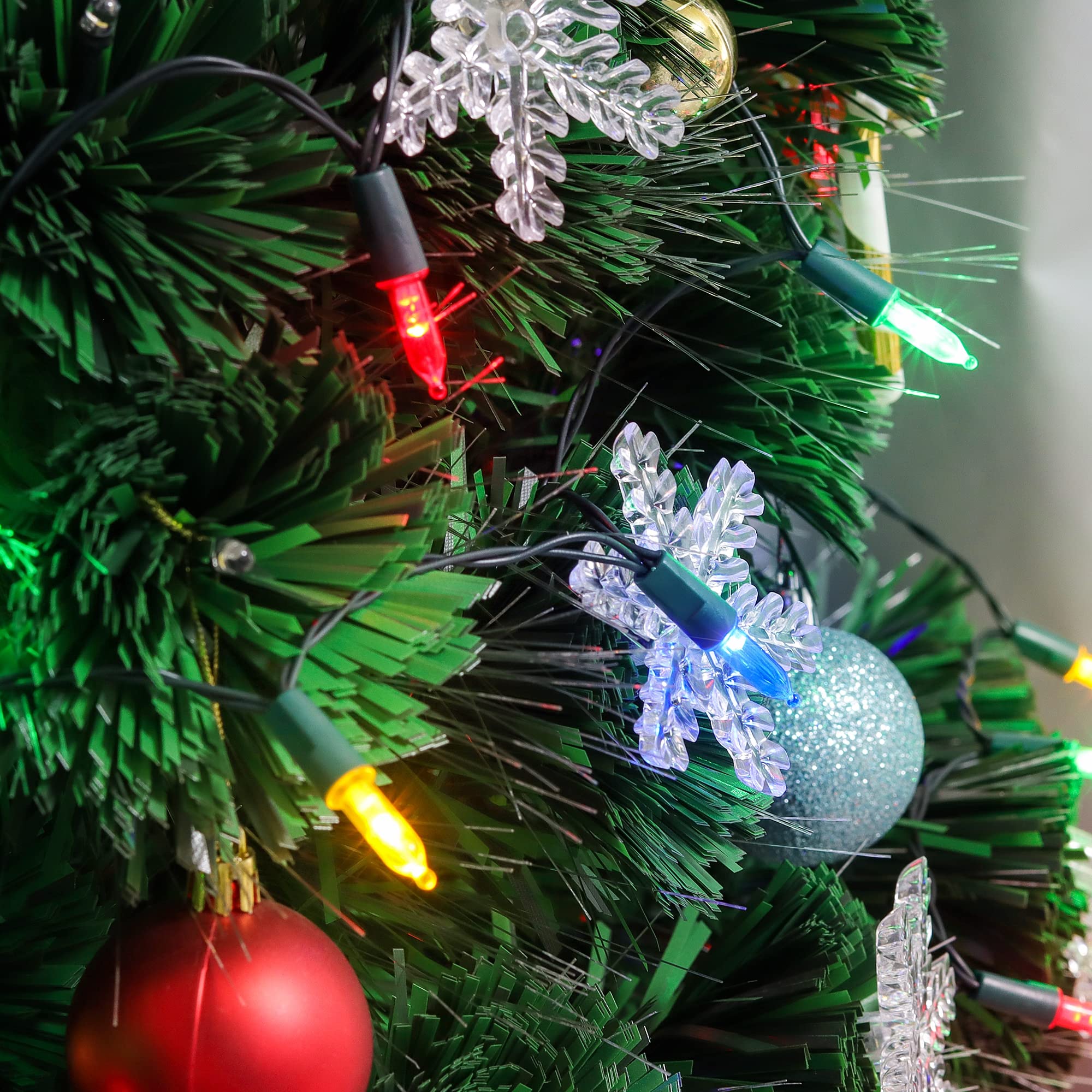 Waterglide 50 Led Outdoor Christmas Lights, 16 Ft Battery Operated Mini String Lights With 8 Modes & Timer, Xmas Tree Lights Wat