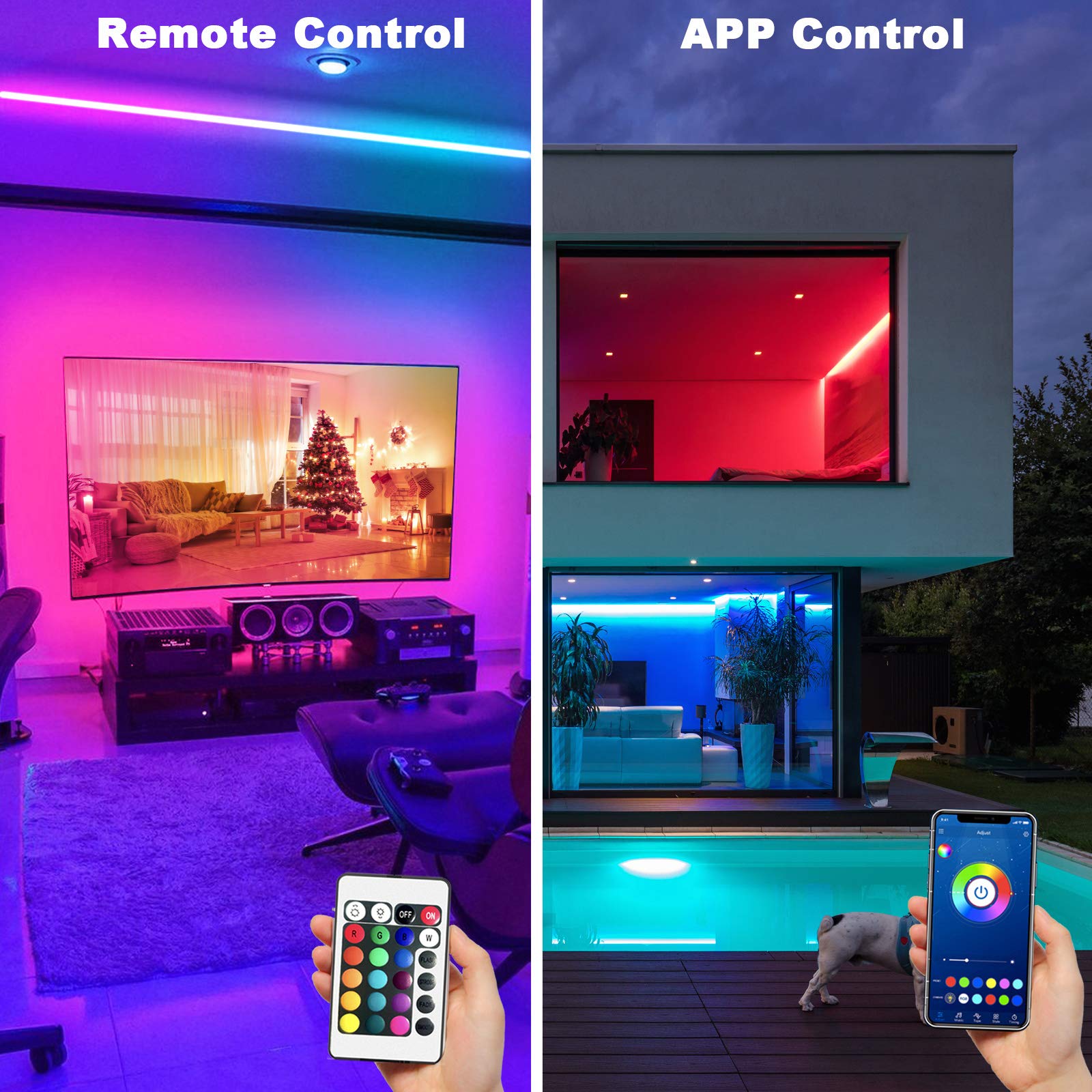 dalattin LED Strip Lights 100ft, Smart RGB Lights with App Control, Music Sync, Multicolor, Vinyl, Model TCF0221524G-JA02