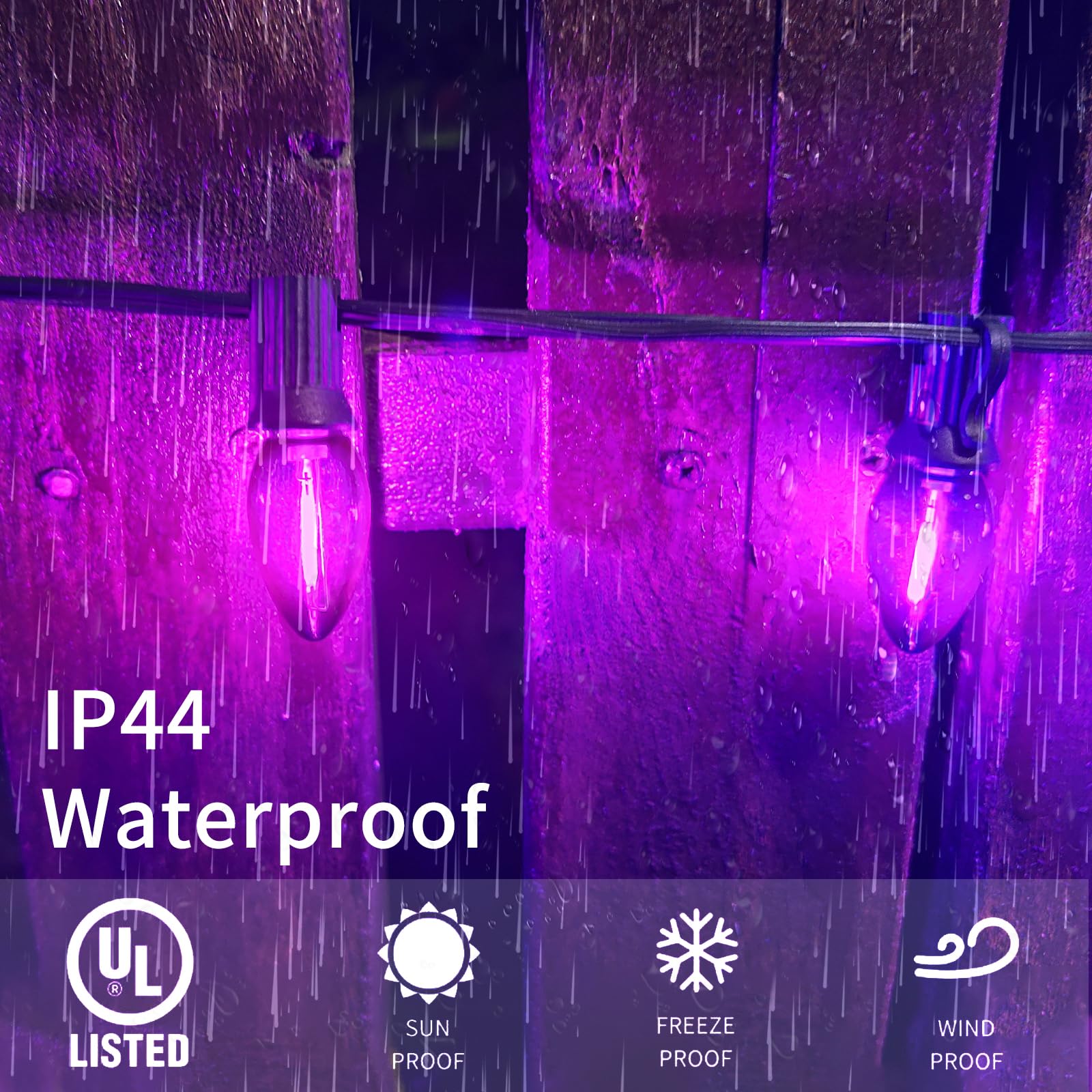 Chyparty 12 Pack C7 Led Replacement Bulbs, Purple Christmas Light Bulbs For Outdoor String Lights, Patio, Xmas Tree, Halloween D