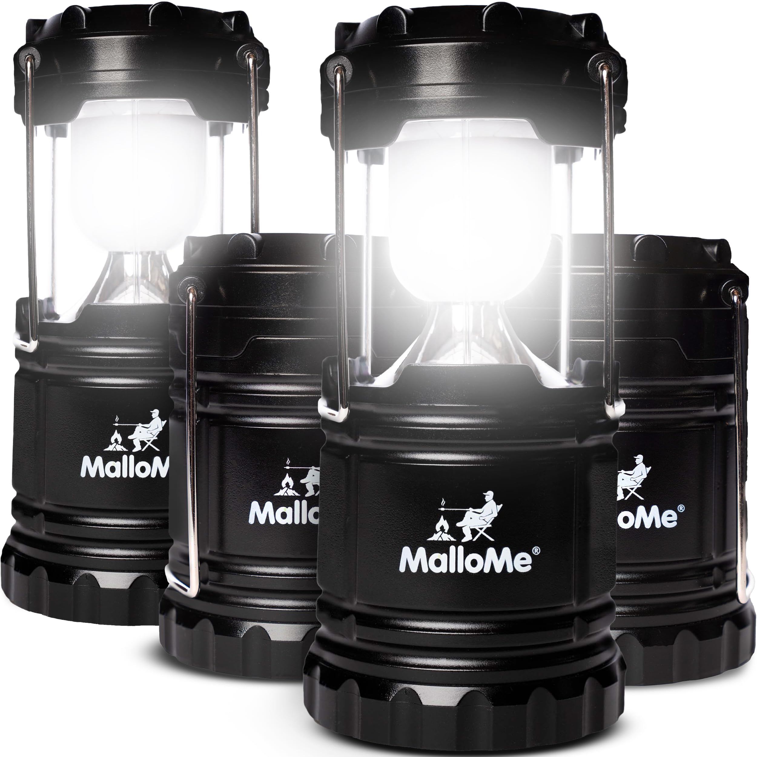 MalloMe Camping Lantern Multicolor 4 Pack Lanterns for Power Outages, Camping Lights for Tent Hanging, Camp Light Tent Lamp Emer