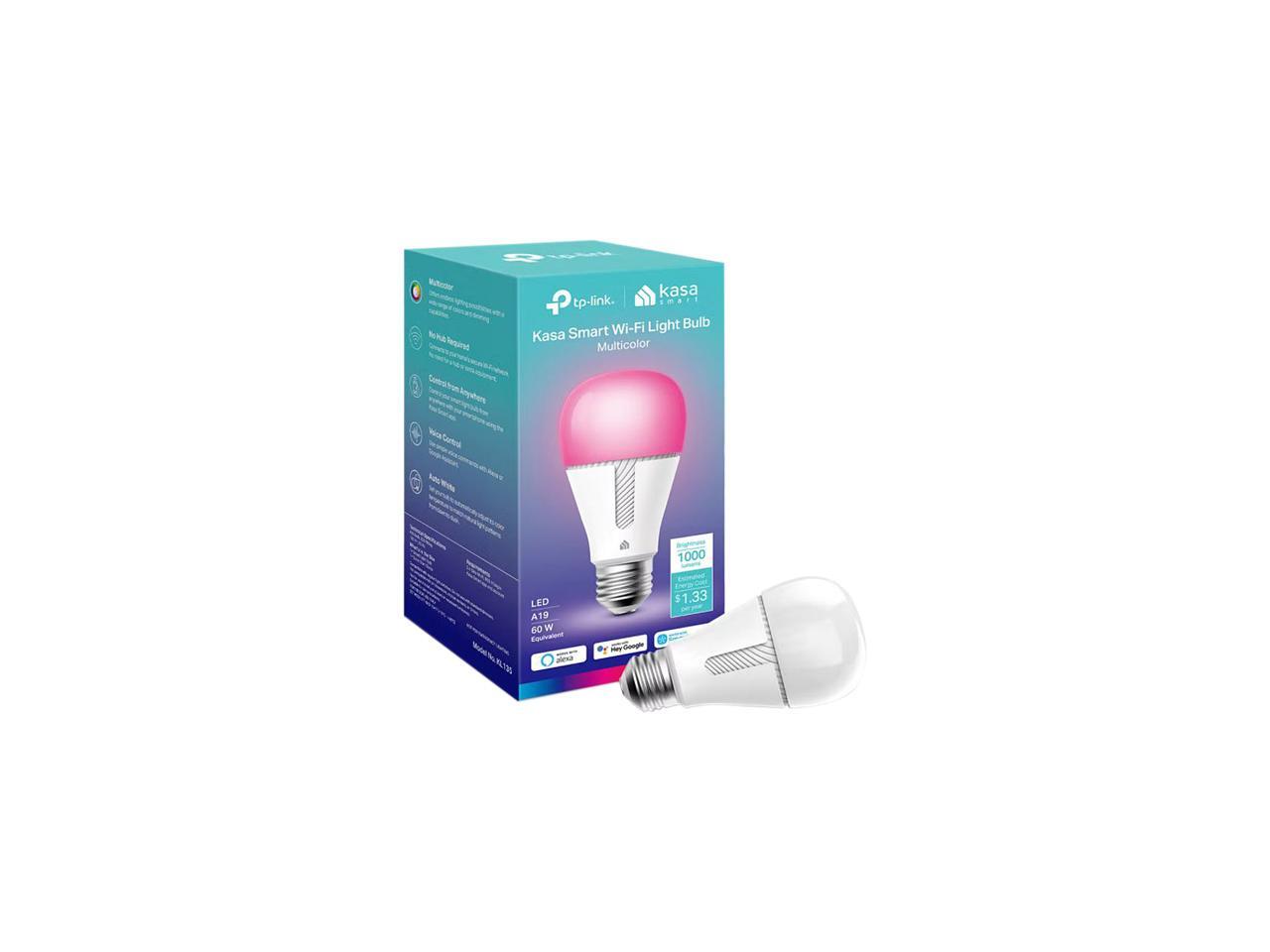 Kasa Smart Bulb, 1000 Lumens Dimmable Full Color WiFi Light Bulb, 11W A19, Works with Alexa & Google Home, 2 Count