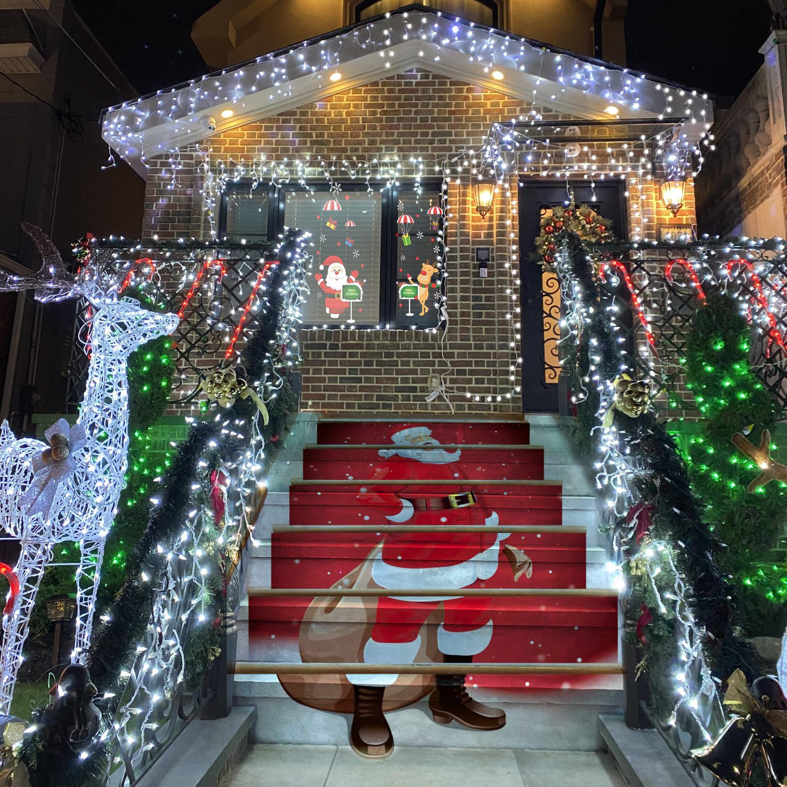 Yeguo 33Ft 400 Led Icicle Lights Outdoor, 80 Drops Icicle Christmas Lights Connectable, 8 Modes White Icicle String Lights With