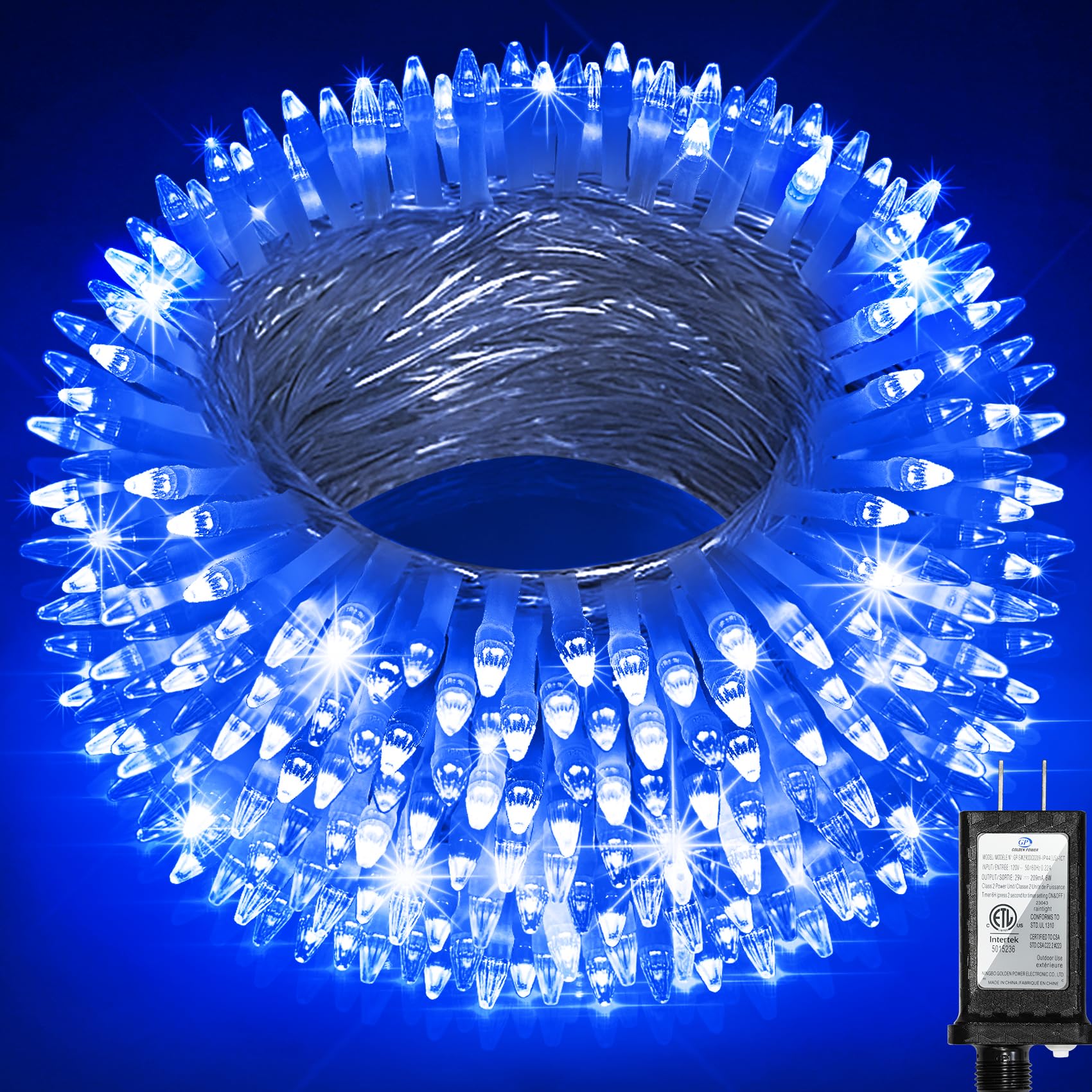 Hranboty 492Ft Christmas Lights, 1300 Led Waterproof String Lights With 8 Modes & Timer, Blue