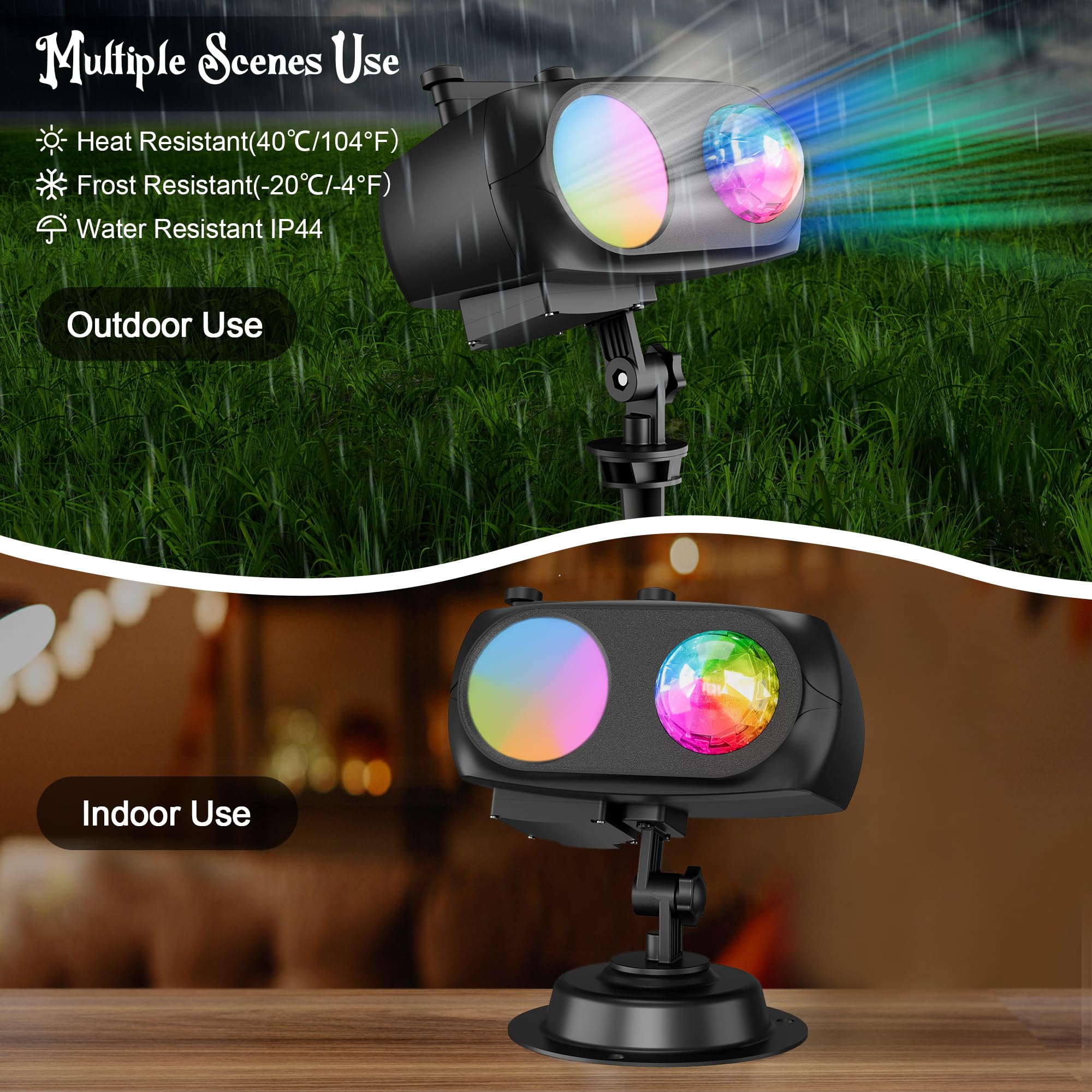 Coolwufan 2024 Christmas Halloween Projector Lights, Remote & 20 Hd Effects For Indoor/Outdoor Decor